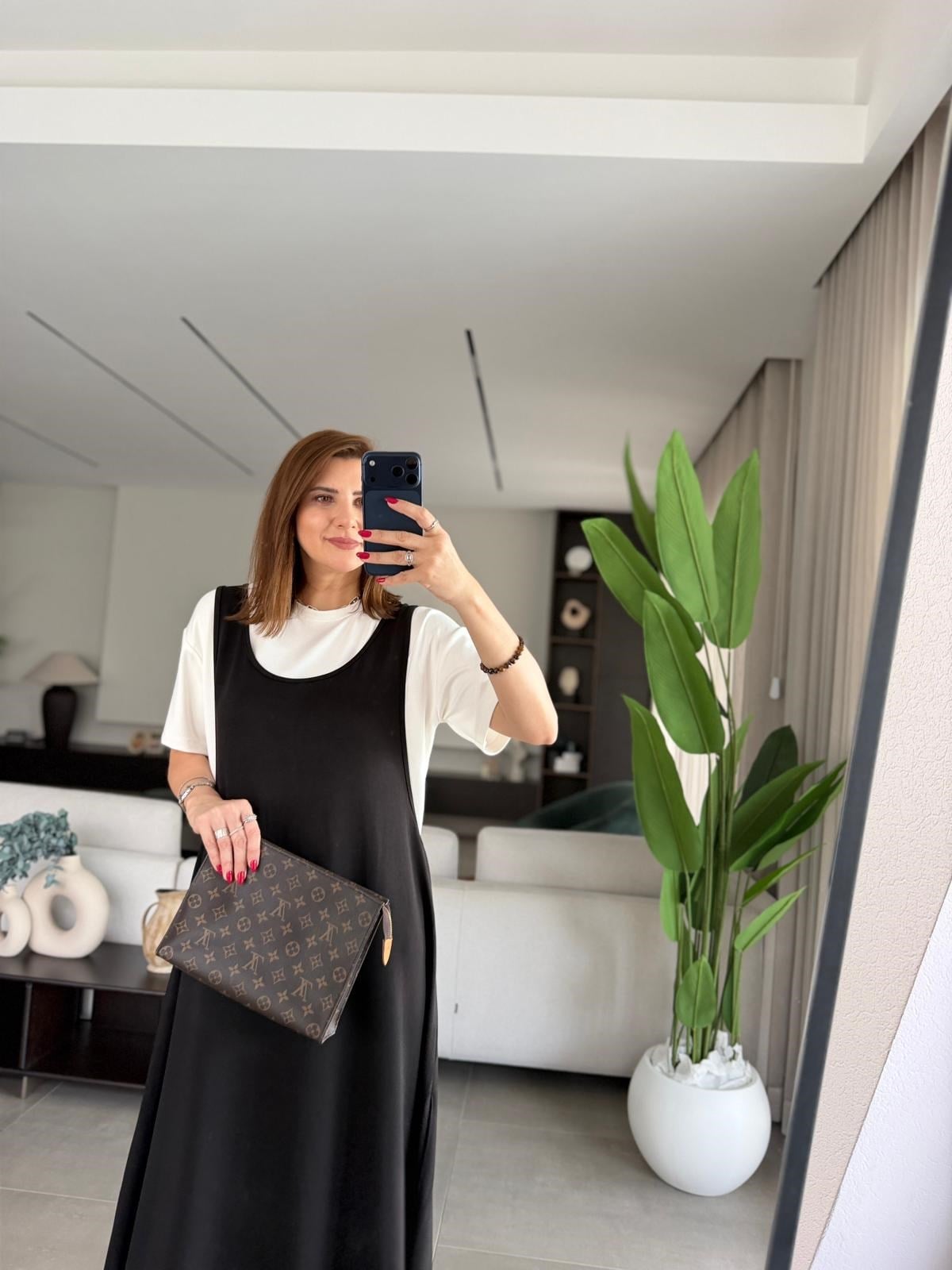Siyah T-shirt Elbise