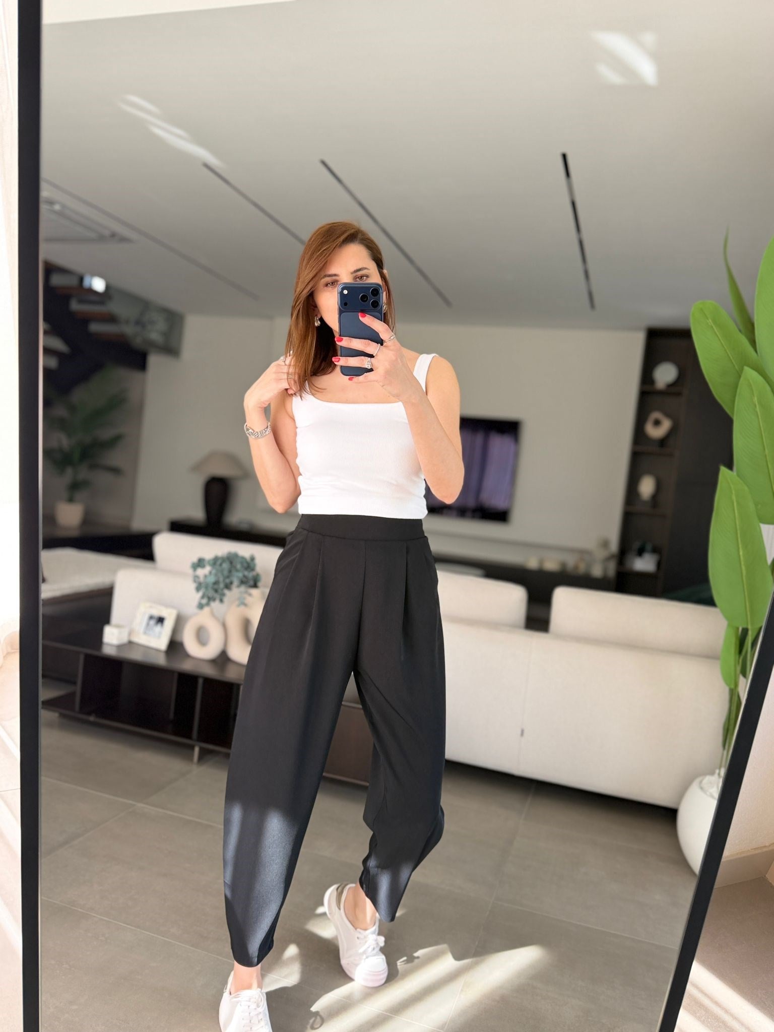 Siyah Twill Bombeli Pantolon