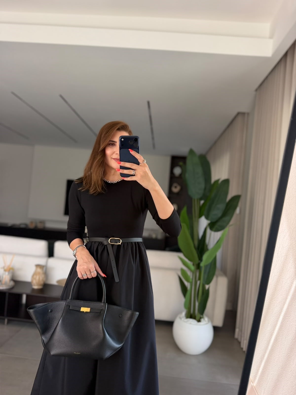 Siyah Üst Modal Poplin Elbise
