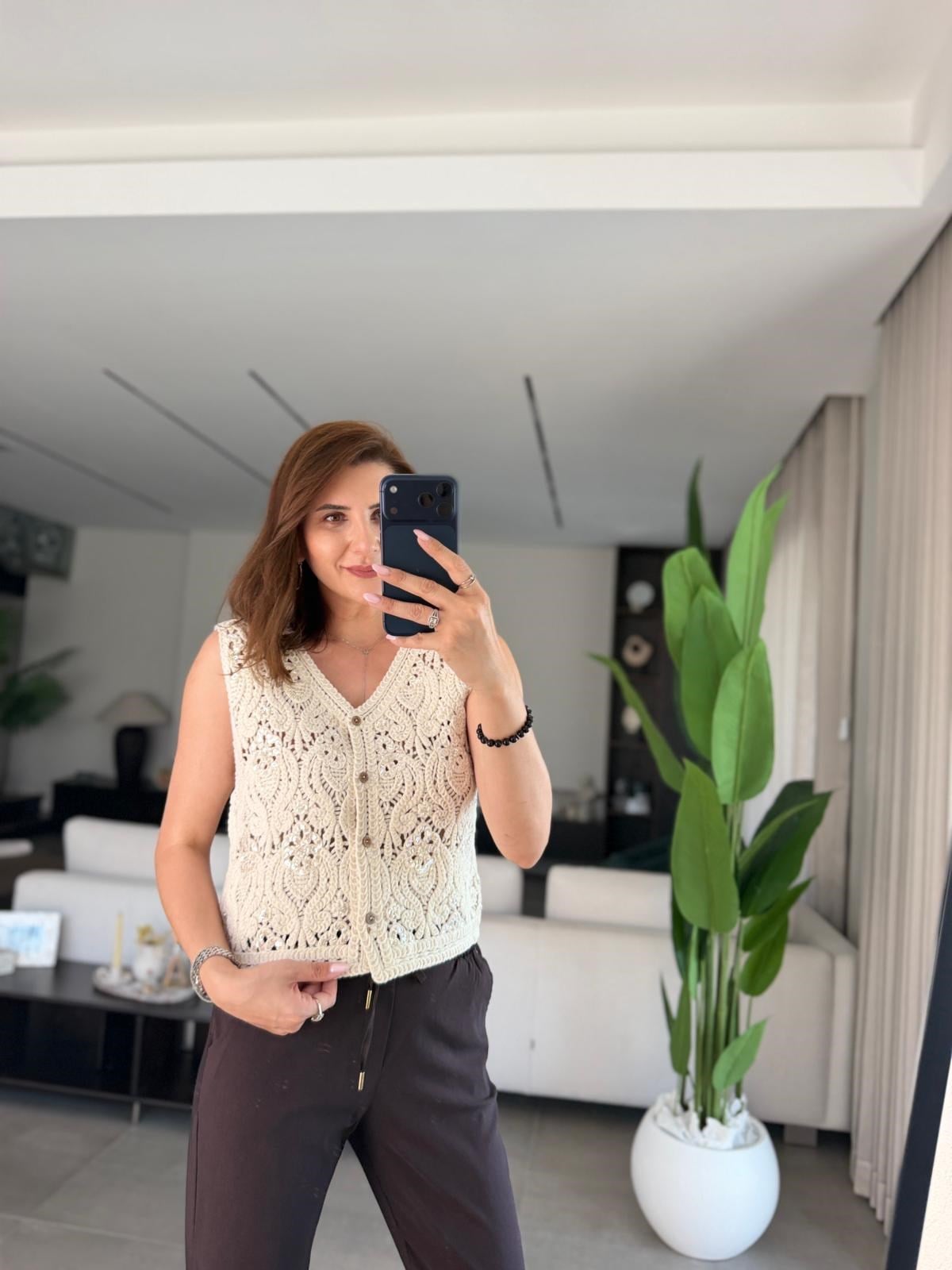 Taş  Pullu File Yelek
