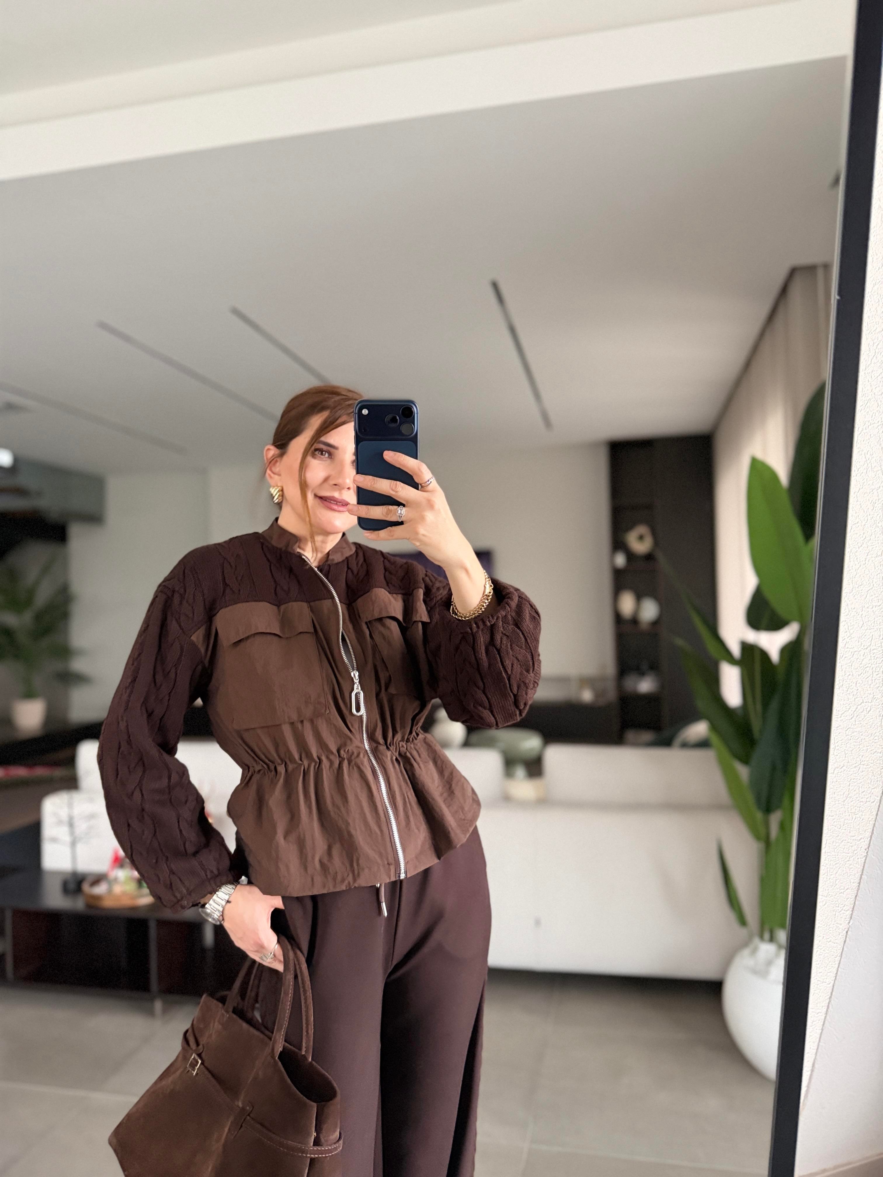 Triko Örgü Detaylı Takım