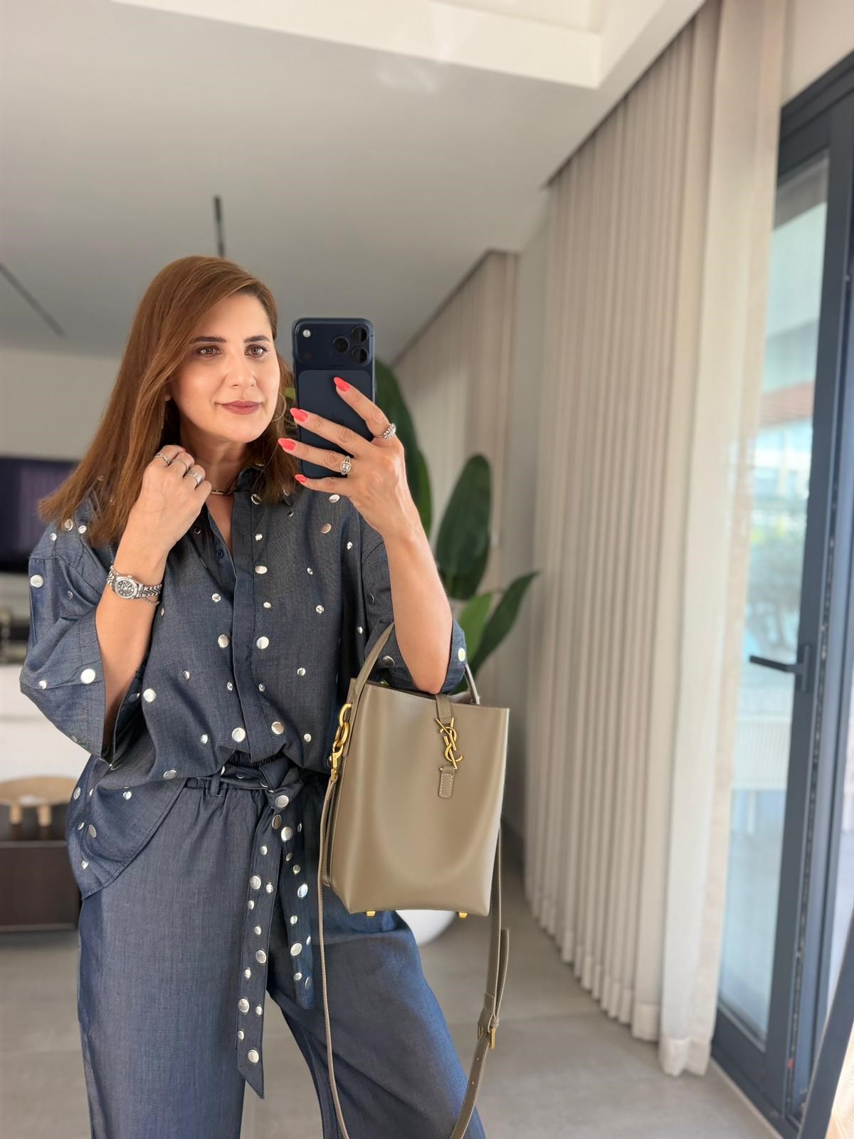 Veyra Metalik Detaylı Kot Takım