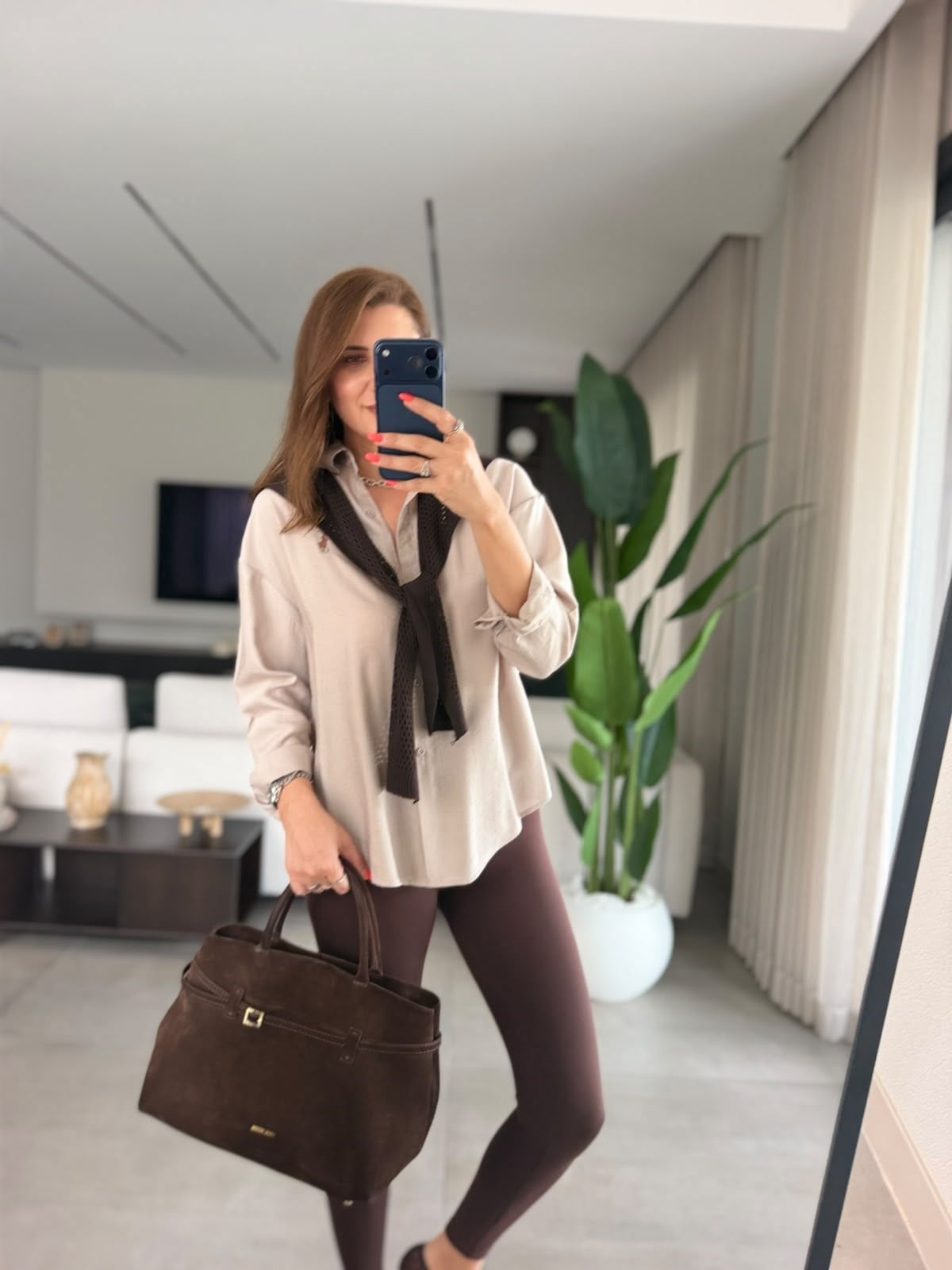 Vizon Atkılı Oversize Gömlek