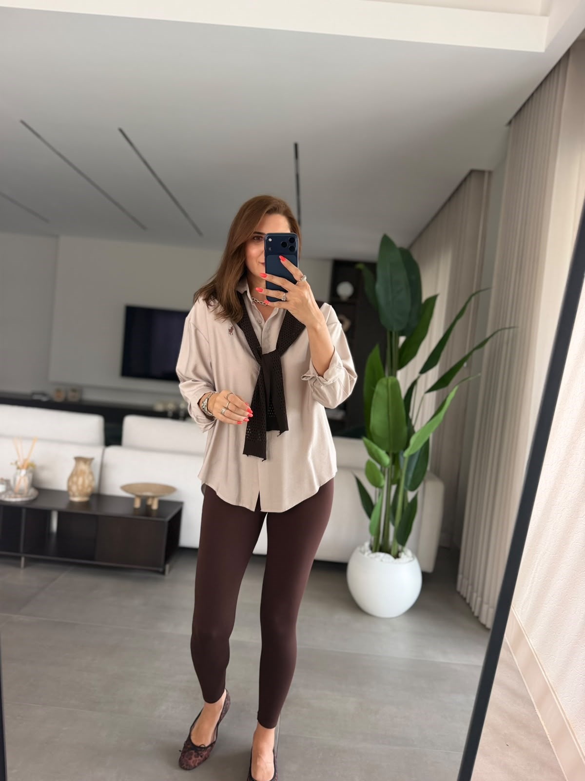 Vizon Atkılı Oversize Gömlek