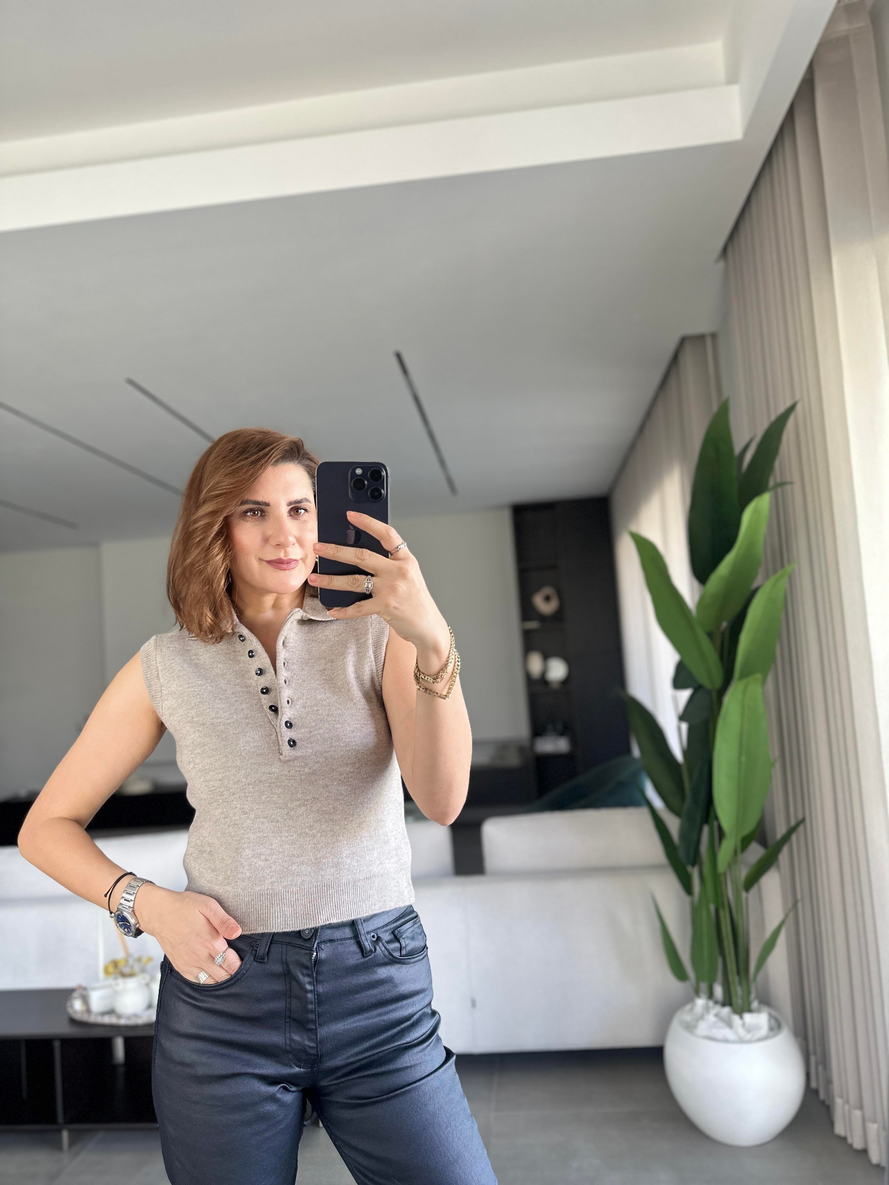 Vizon Kolsuz Düğmeli Triko