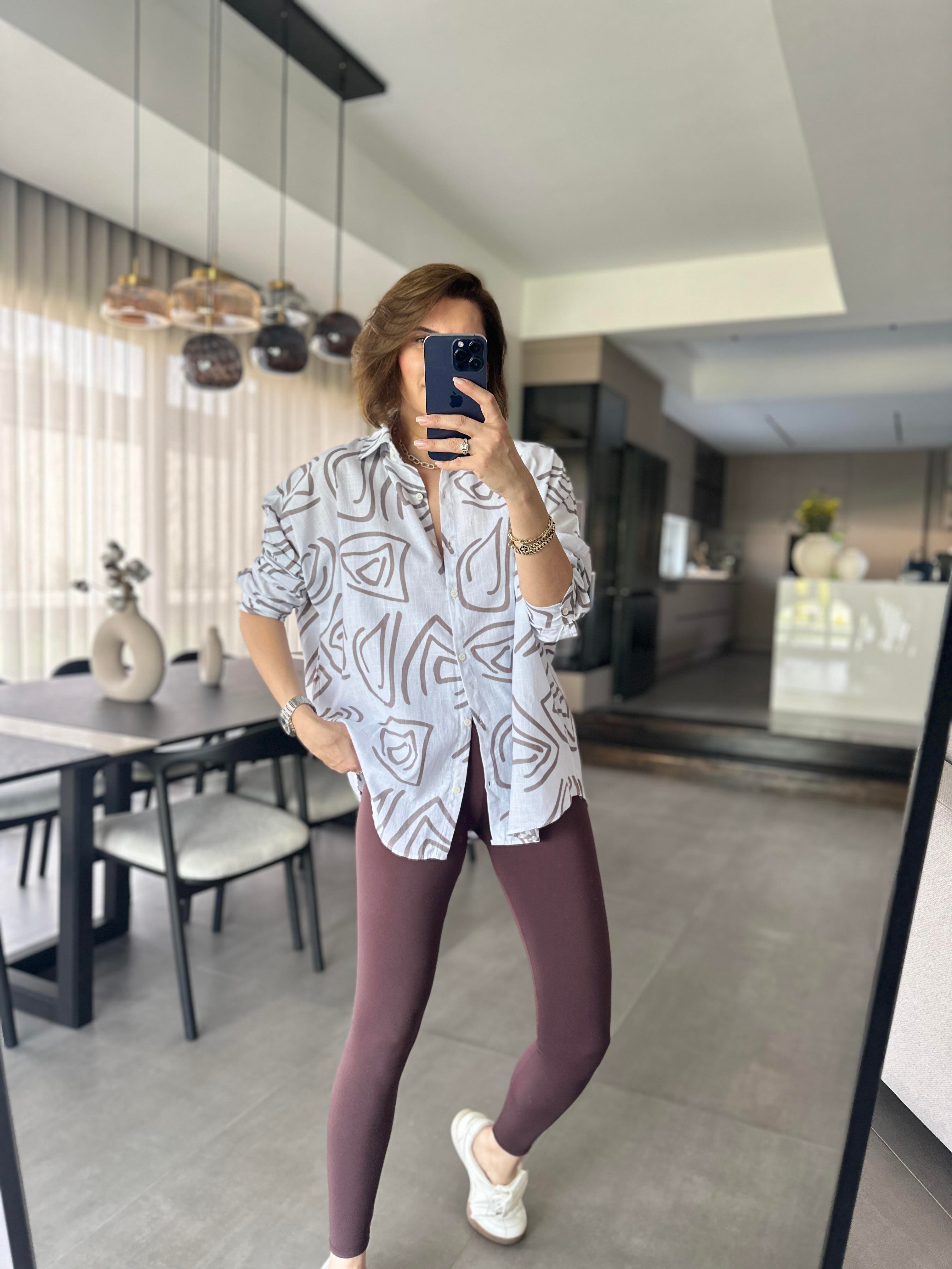 Vizon Oversize Keten Gömlek