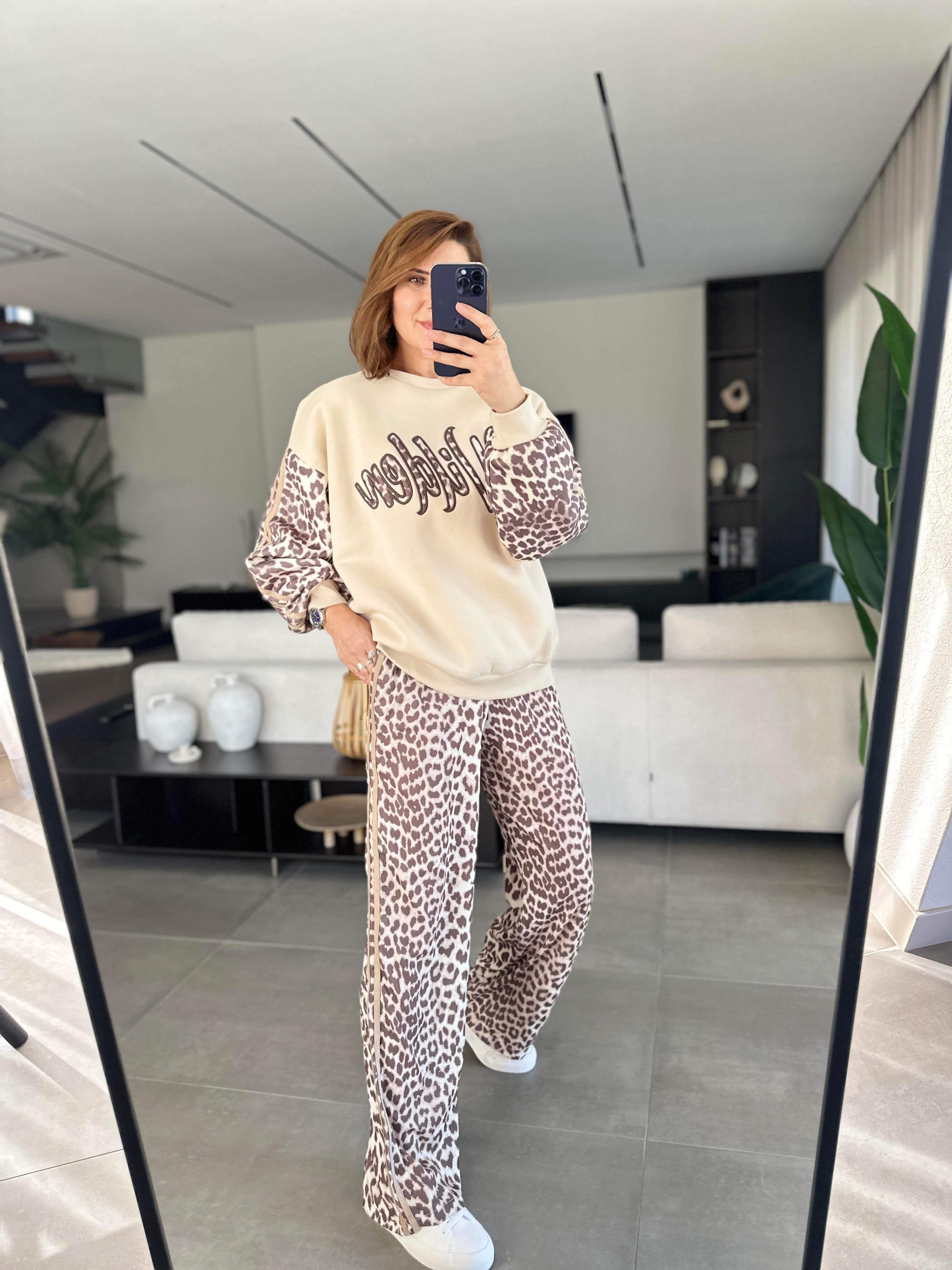 Wilden Baskılı Leopar Desenli Sweat