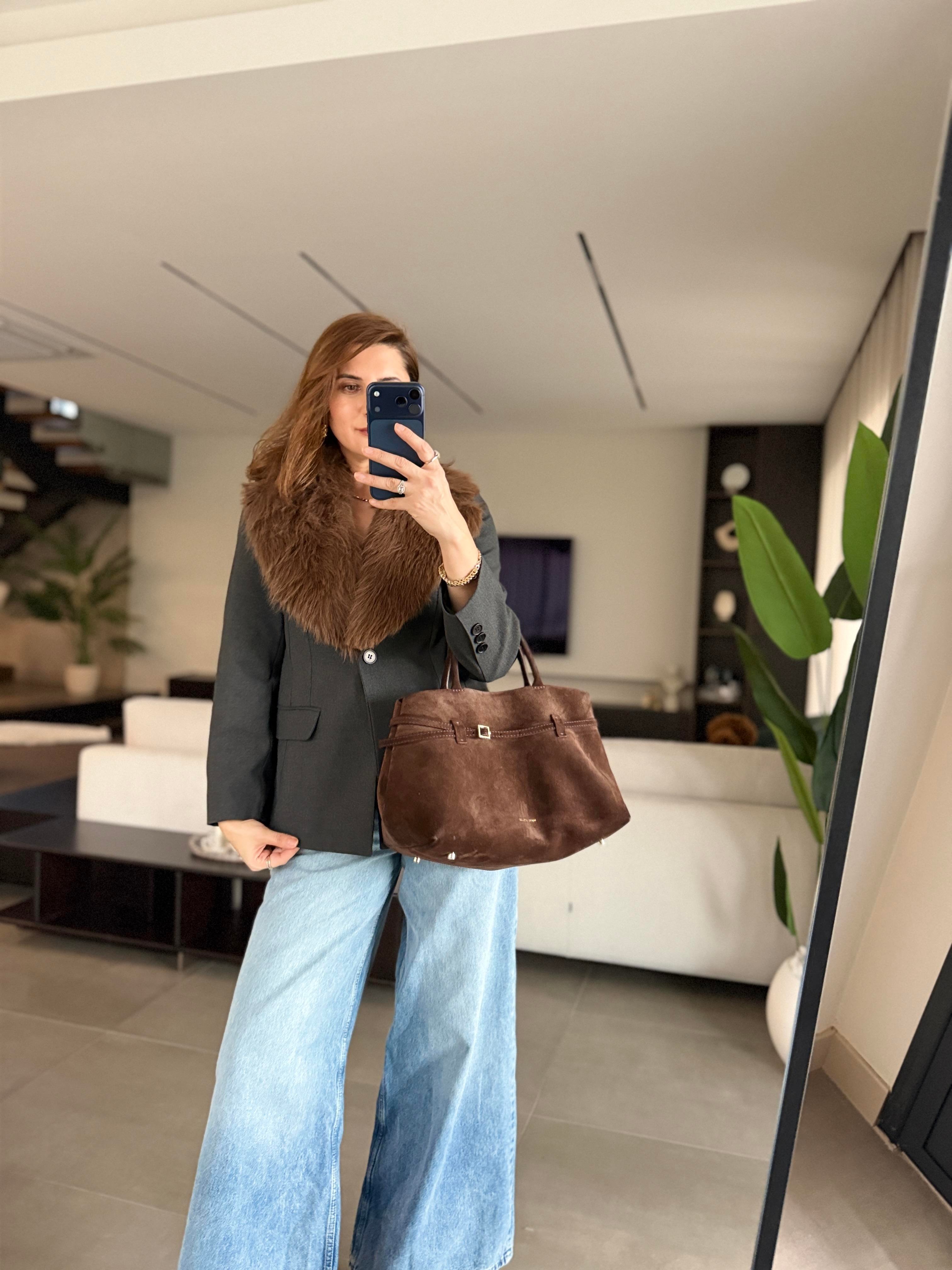 Yaka Kürk Detay Blazer Ceket