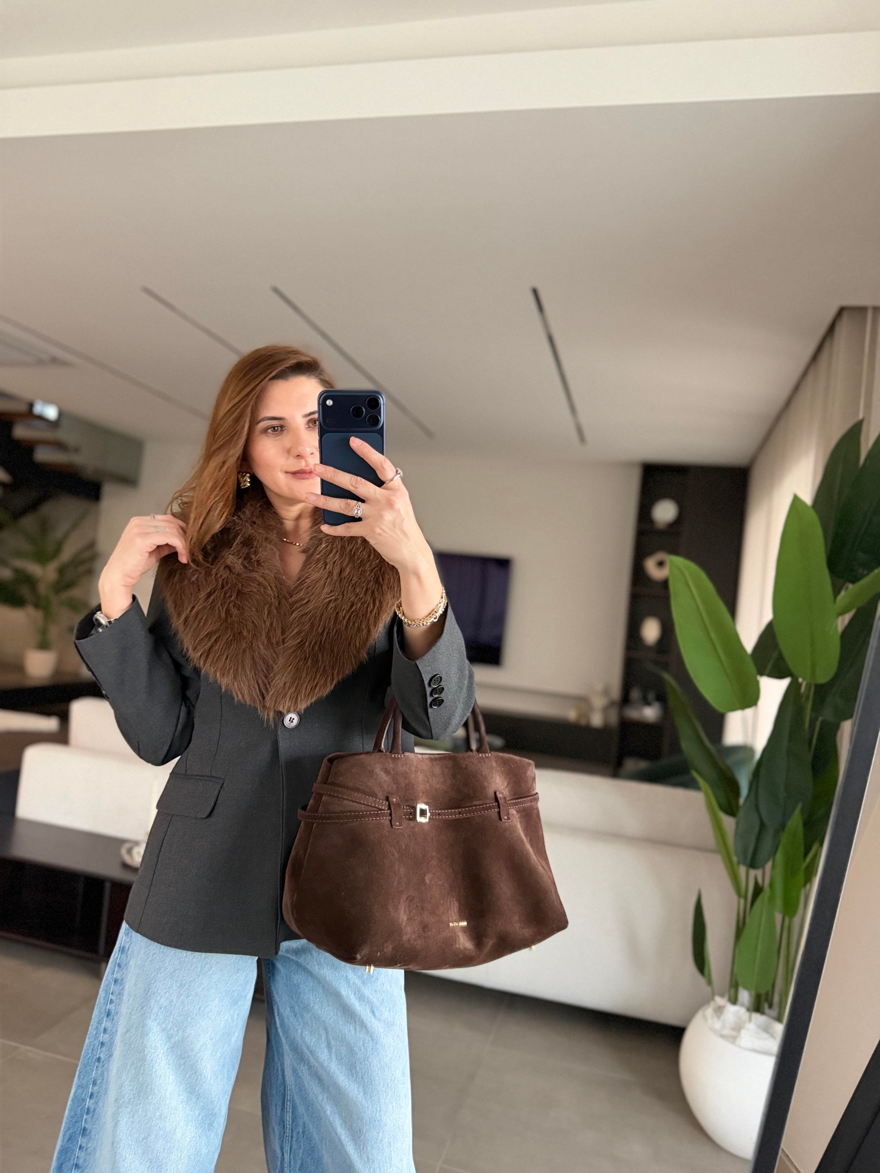 Yaka Kürk Detay Blazer Ceket