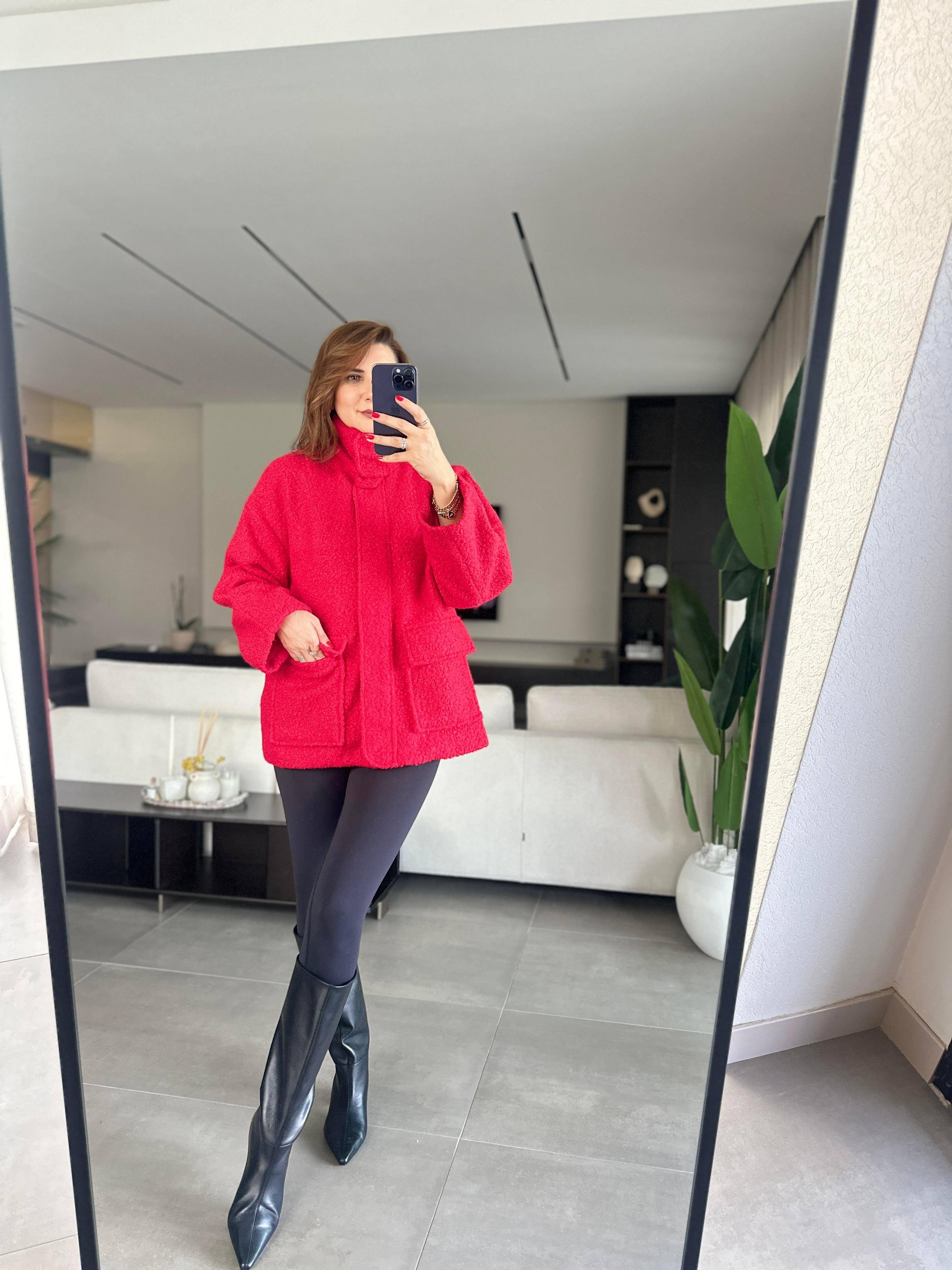 Yaka Lastik Detaylı Kaşe Kaban