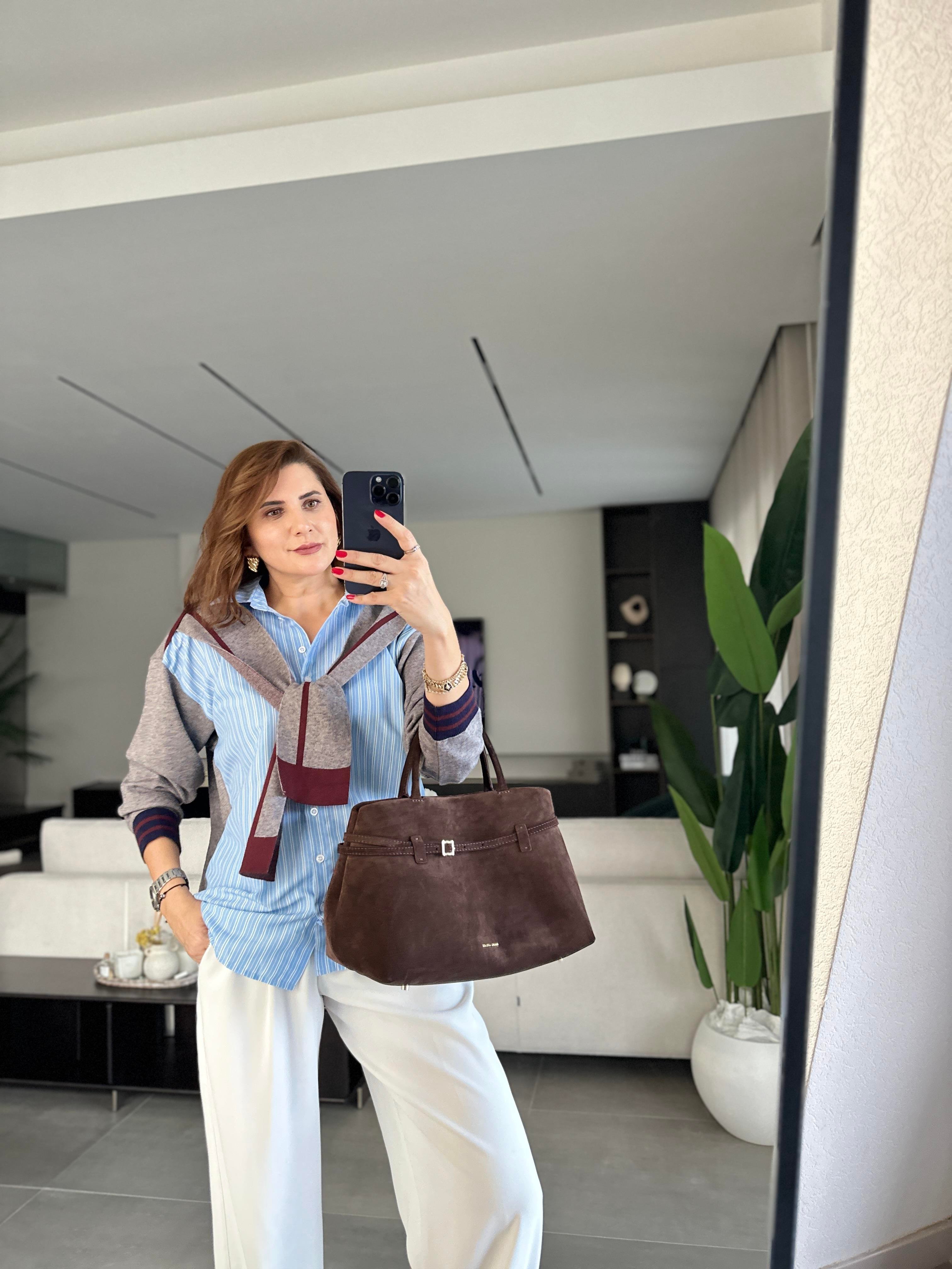 Yaka Triko Bağlamalı Gömlek