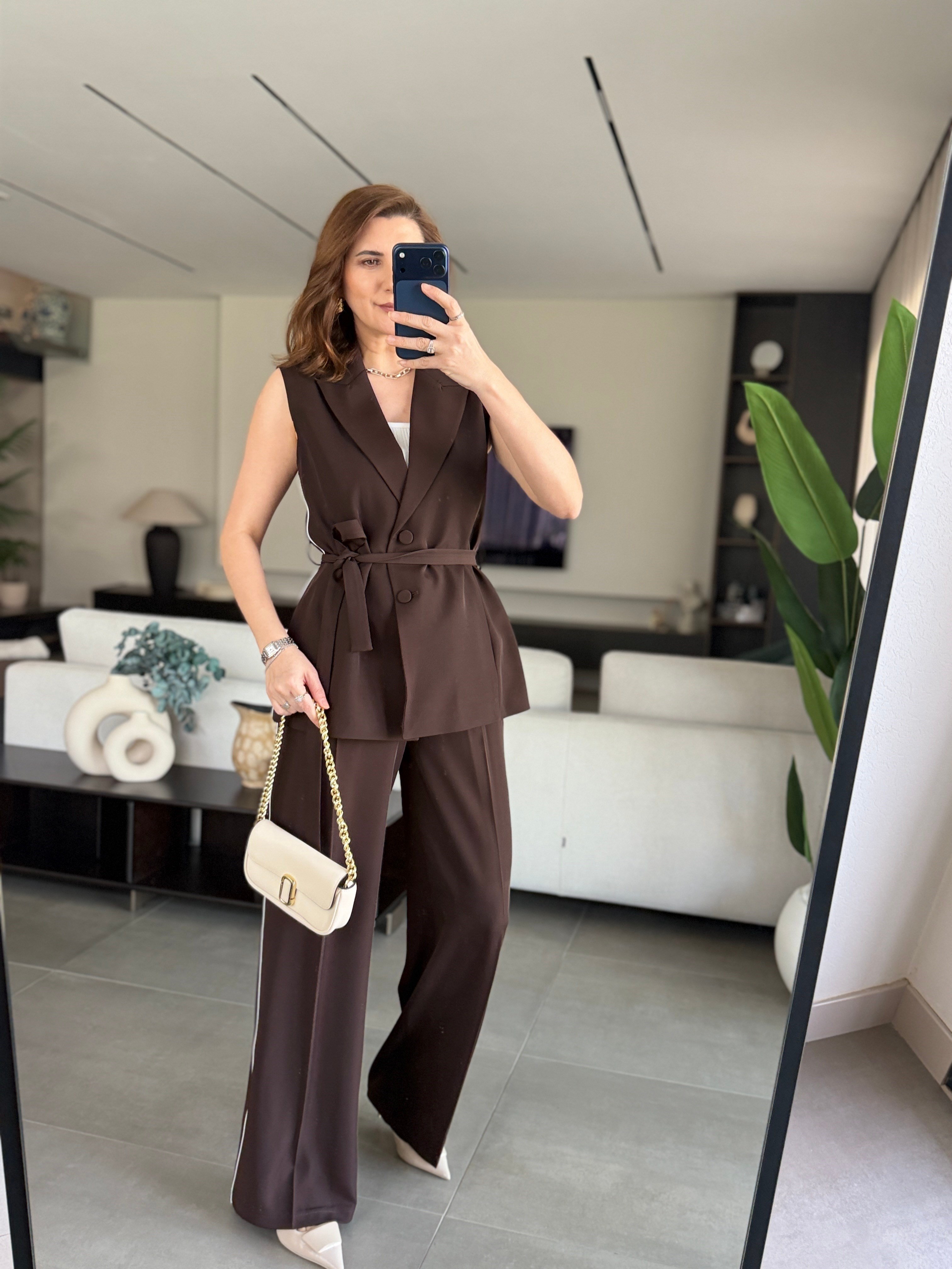 Yandan Biyeli Yelek Takım