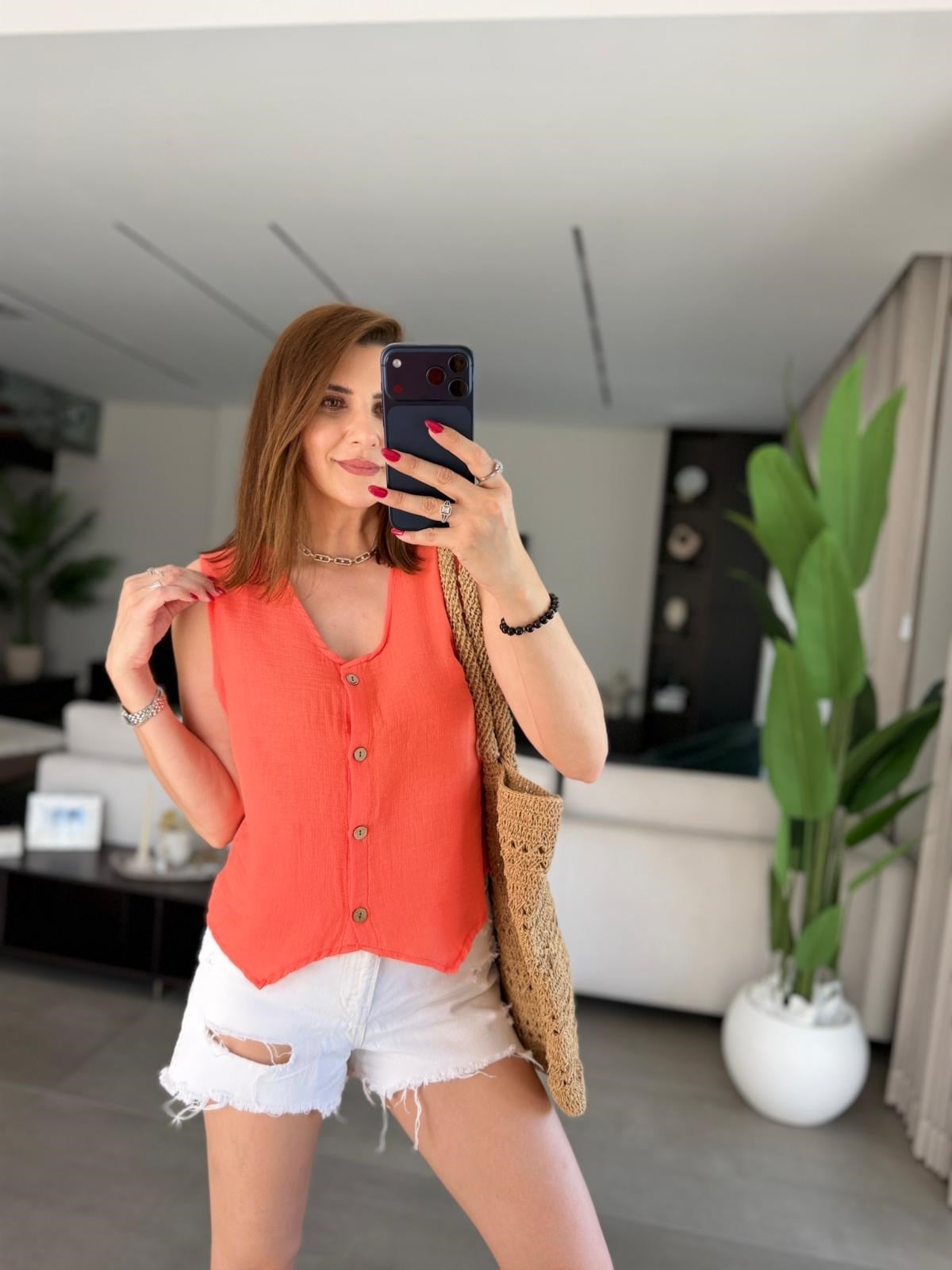 Yavruağzı Müslin Yelek