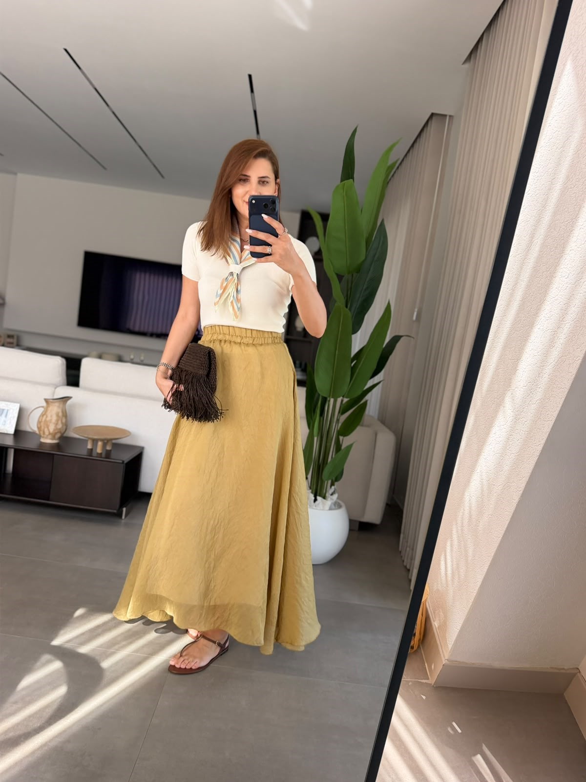 Yeşil Astarlı Lina Etek