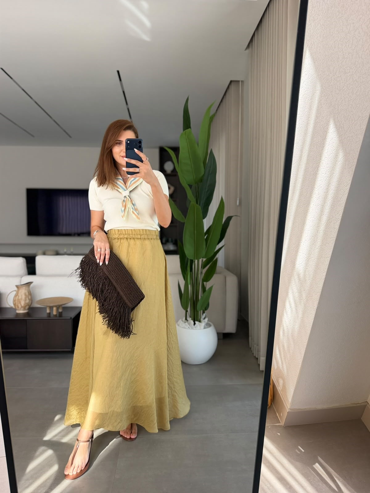 Yeşil Astarlı Lina Etek