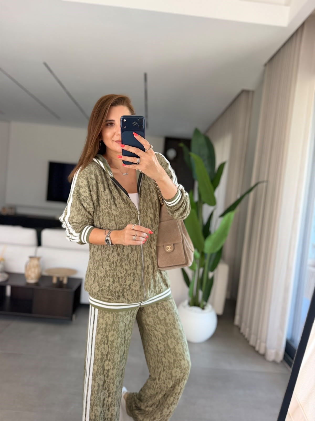 Yeşil İconic  Dantel Fermuarlı Takım