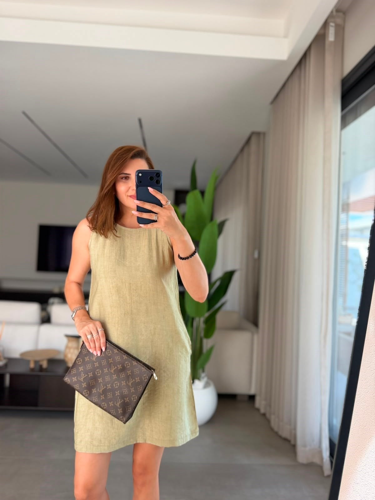 Yeşil Lina Kolsuz Elbise