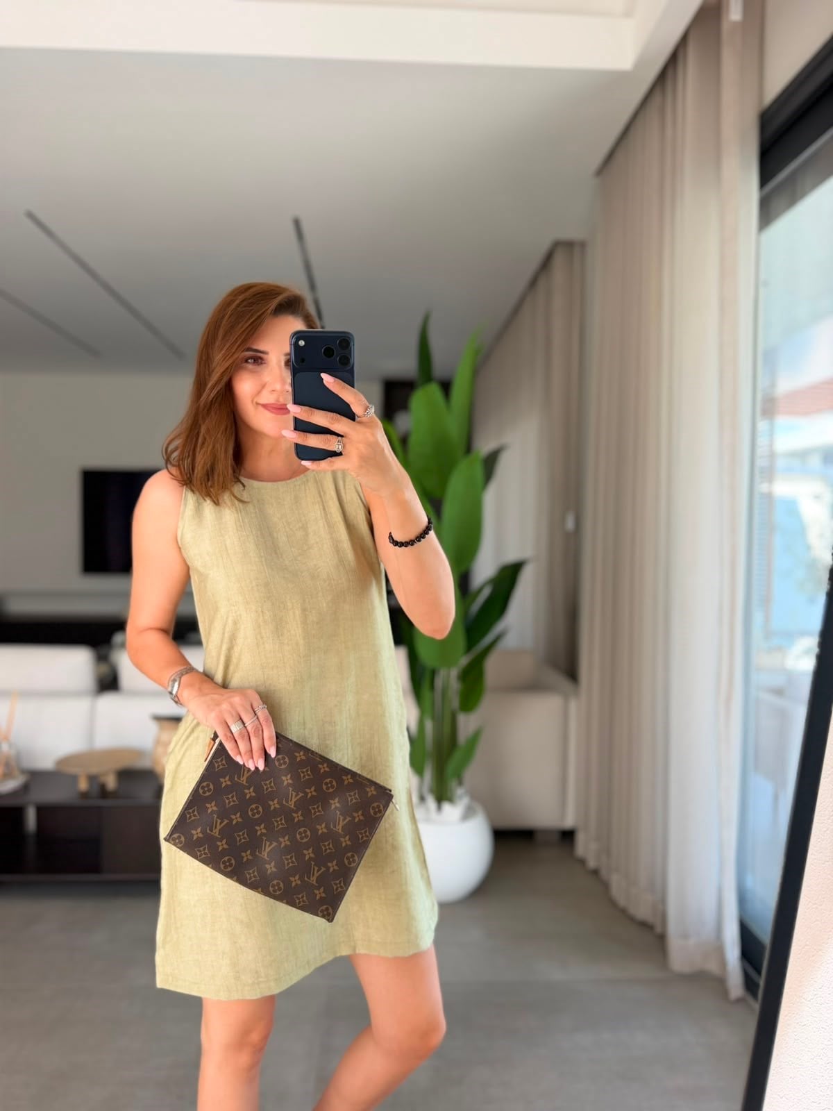 Yeşil Lina Kolsuz Elbise