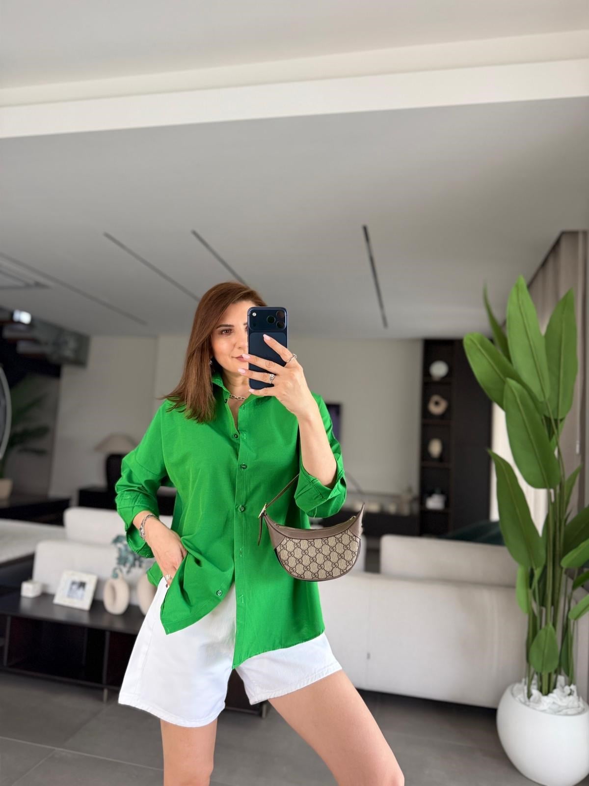 Yeşil  Poplin Gömlek