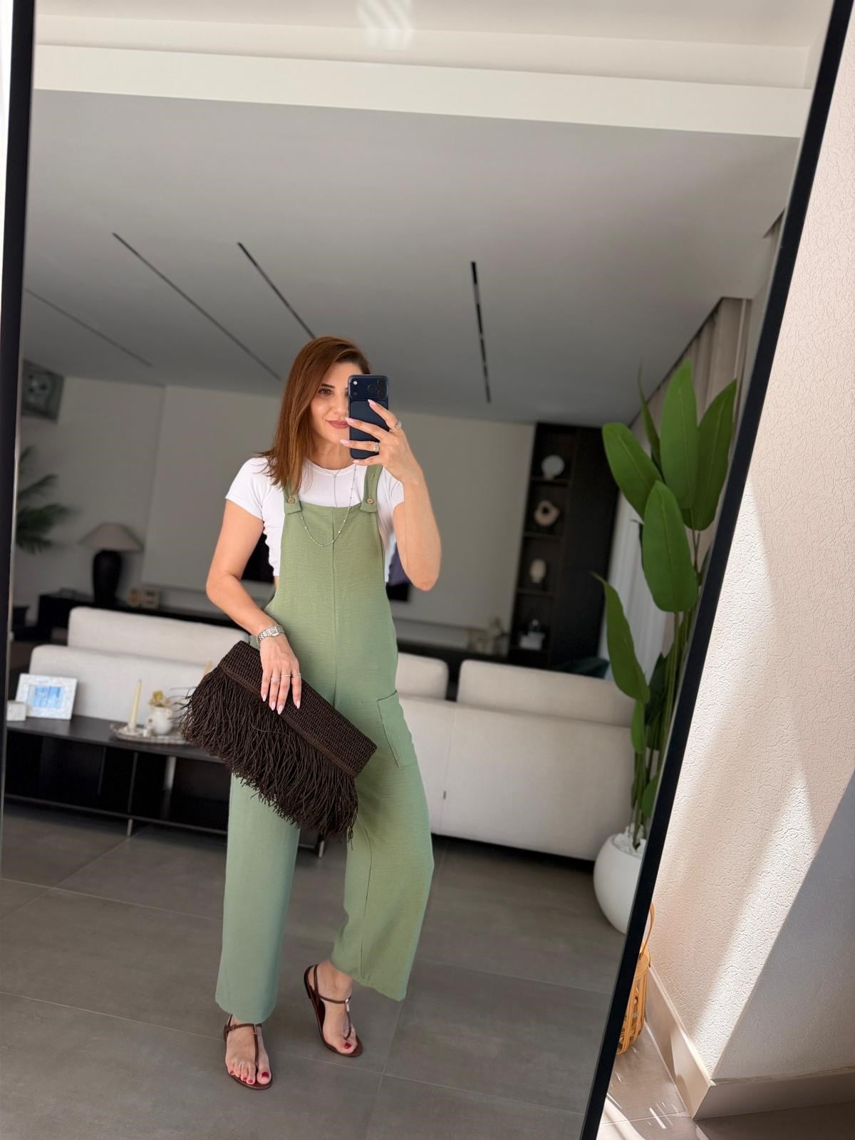 Yeşil Torba Cepli Ayrobin Tulum