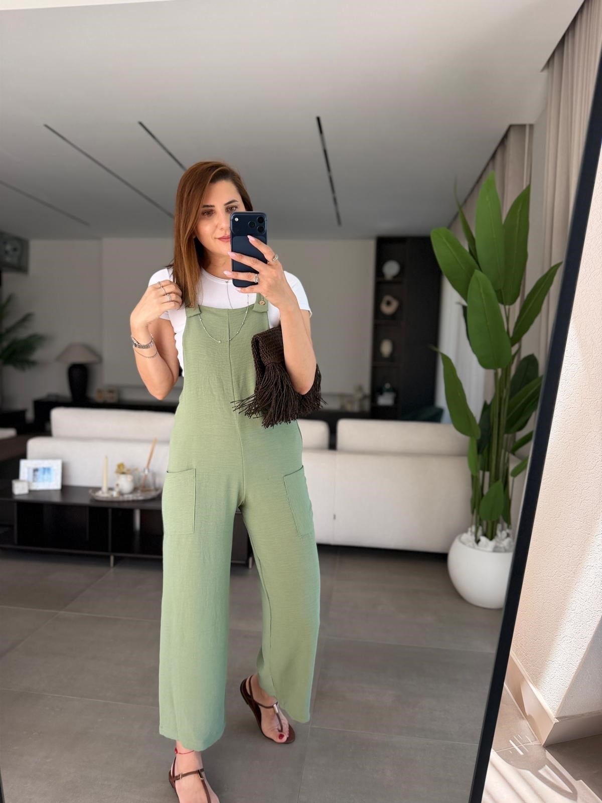 Yeşil Torba Cepli Ayrobin Tulum