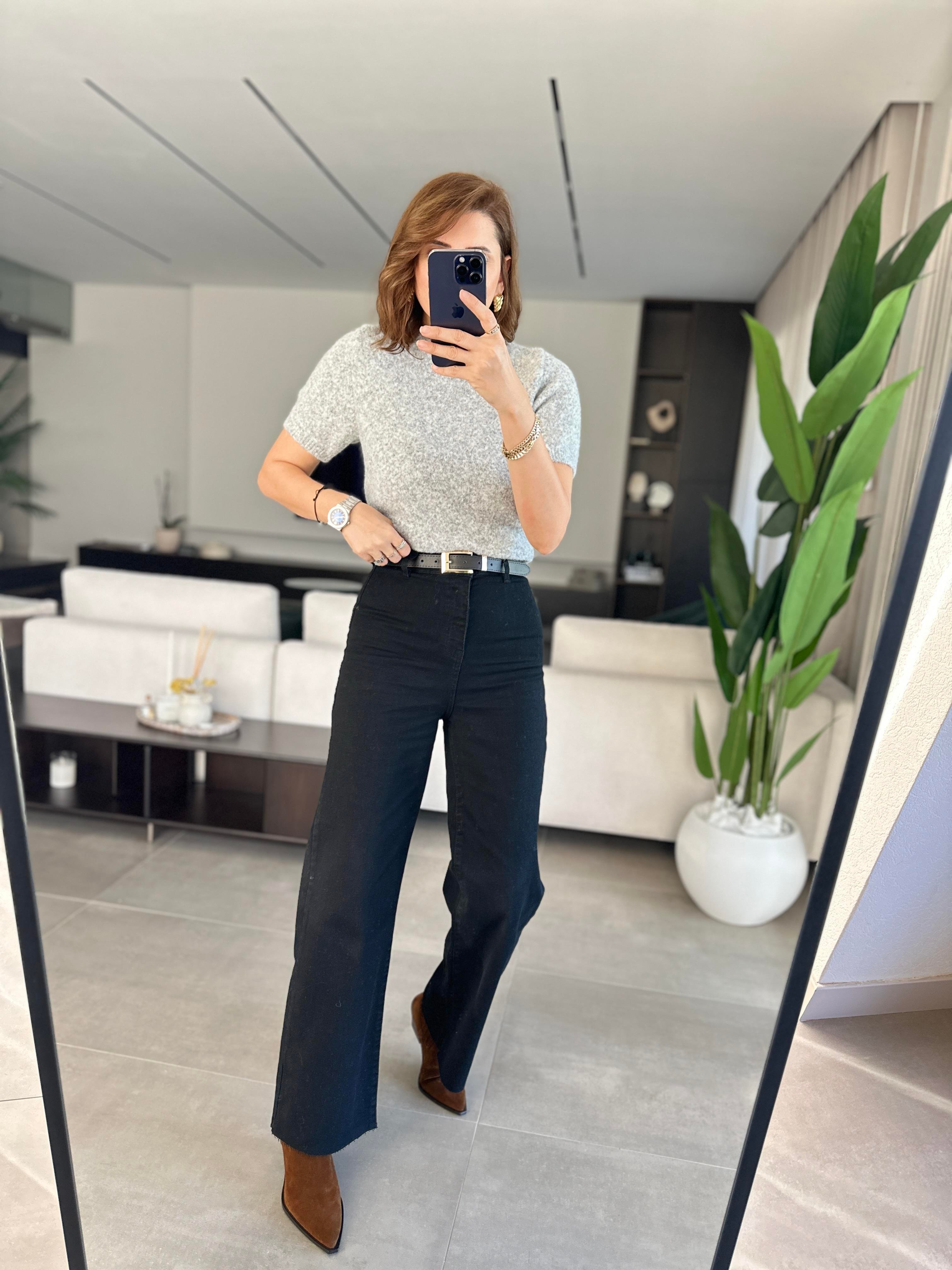 Yüksek Bel Kemer Detaylı Jean
