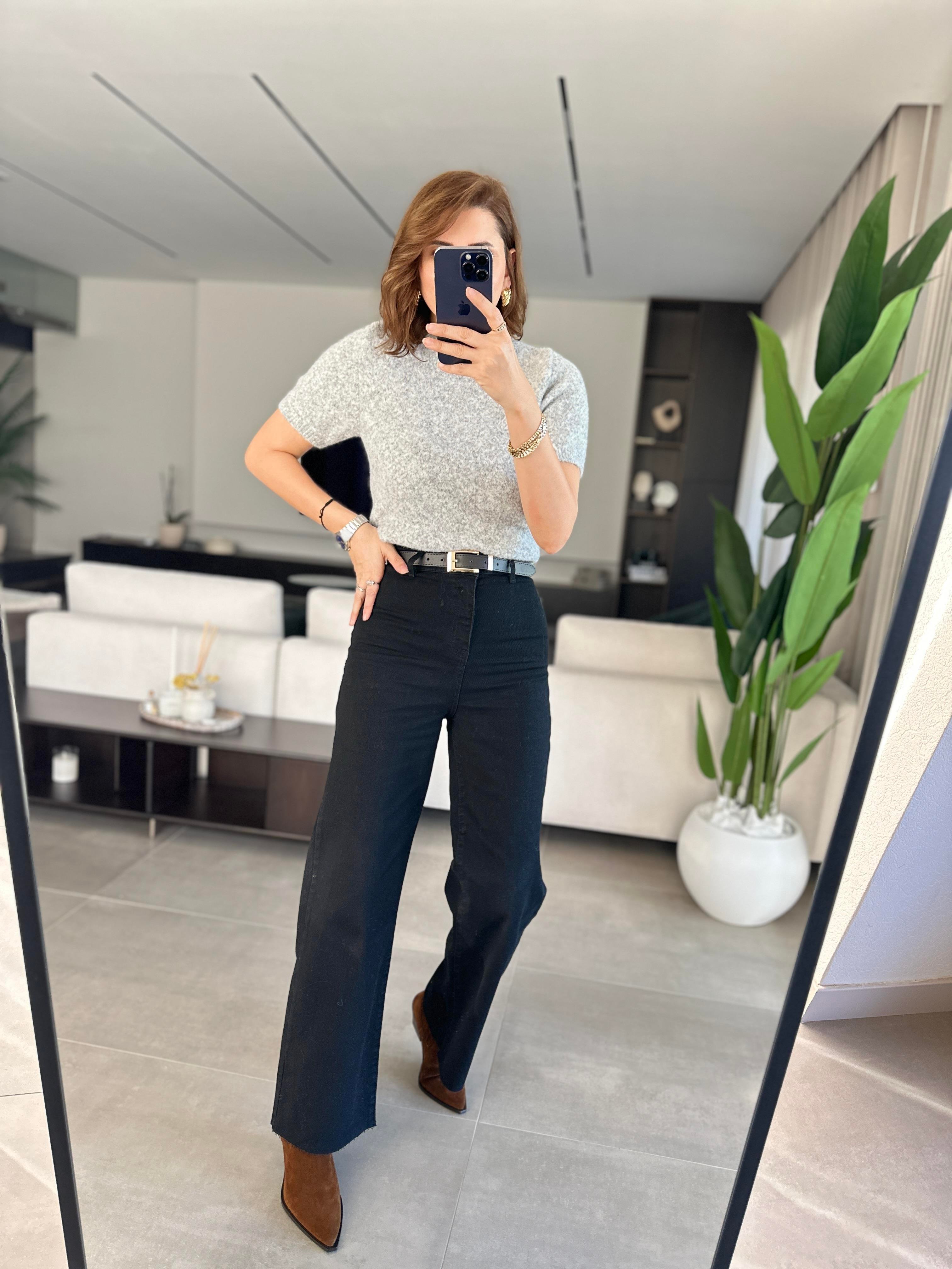 Yüksek Bel Kemer Detaylı Jean