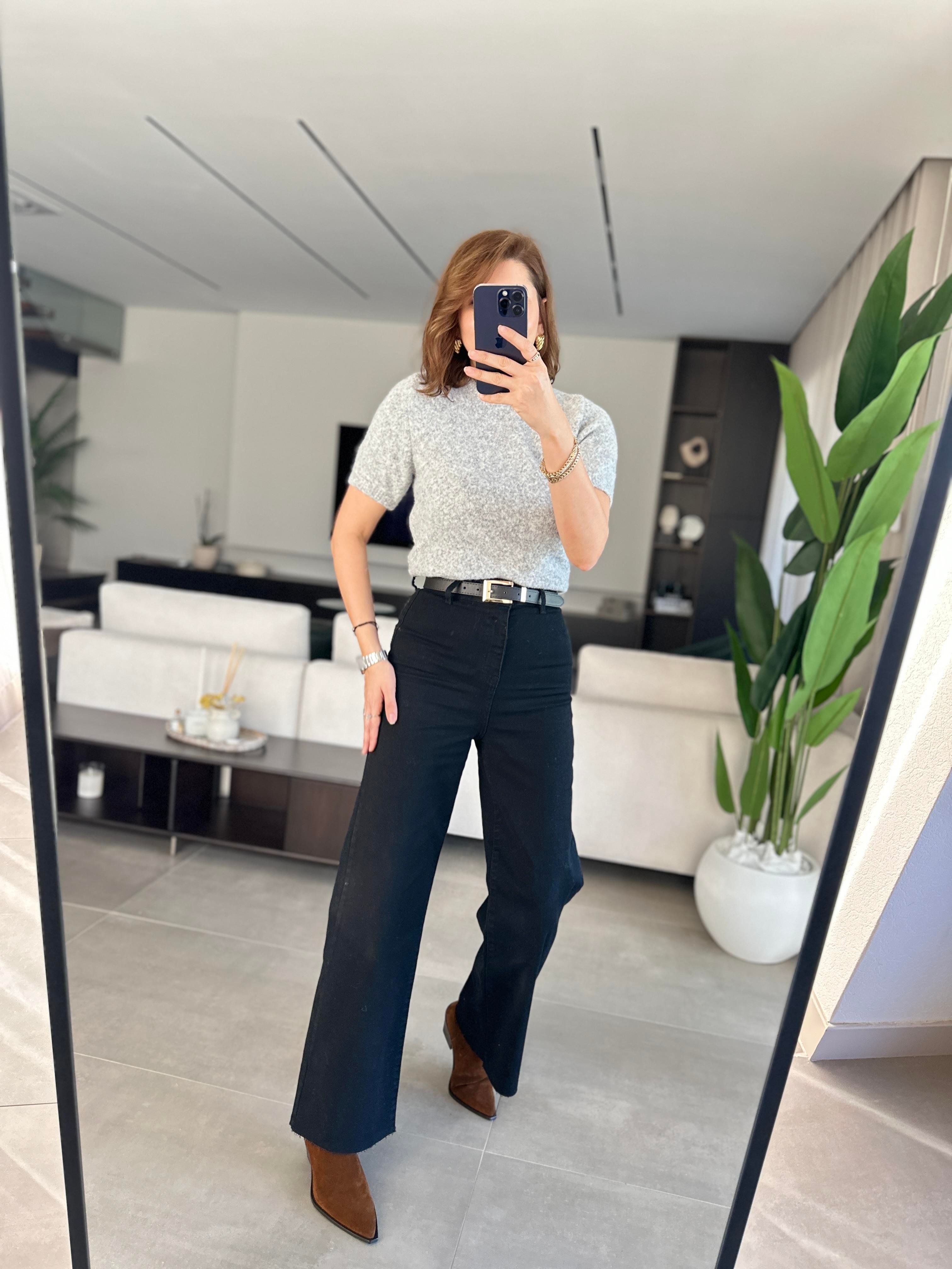 Yüksek Bel Kemer Detaylı Jean