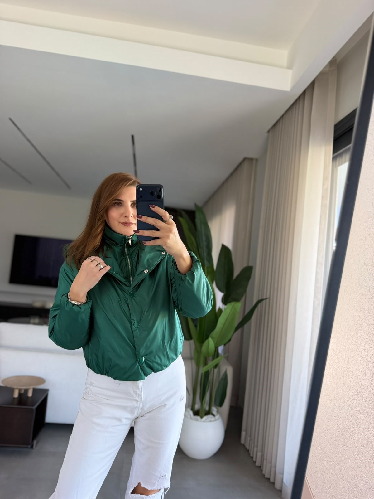 Zümrüt Yeşili Nora Şişme Ceket