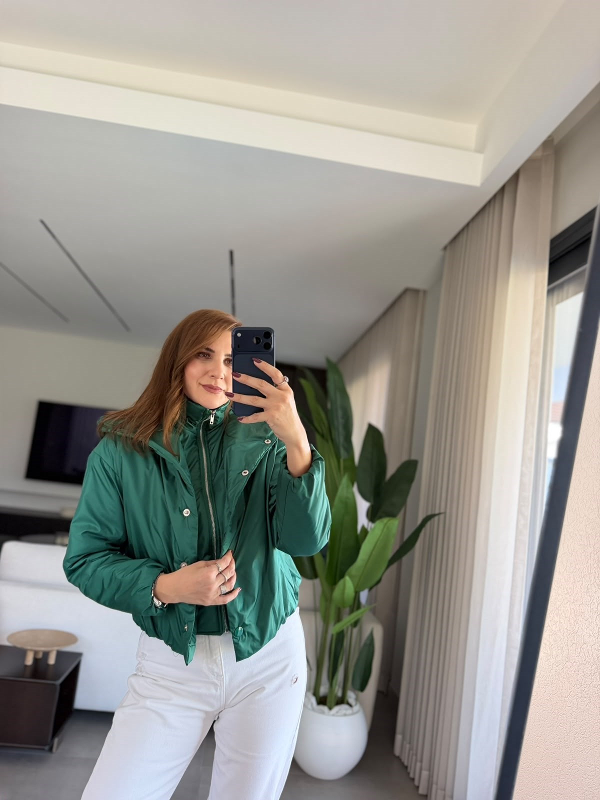 Zümrüt Yeşili Nora Şişme Ceket