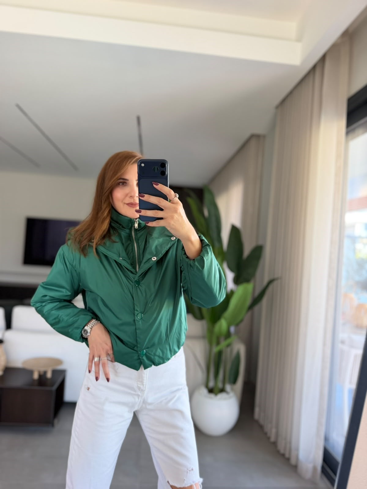 Zümrüt Yeşili Nora Şişme Ceket