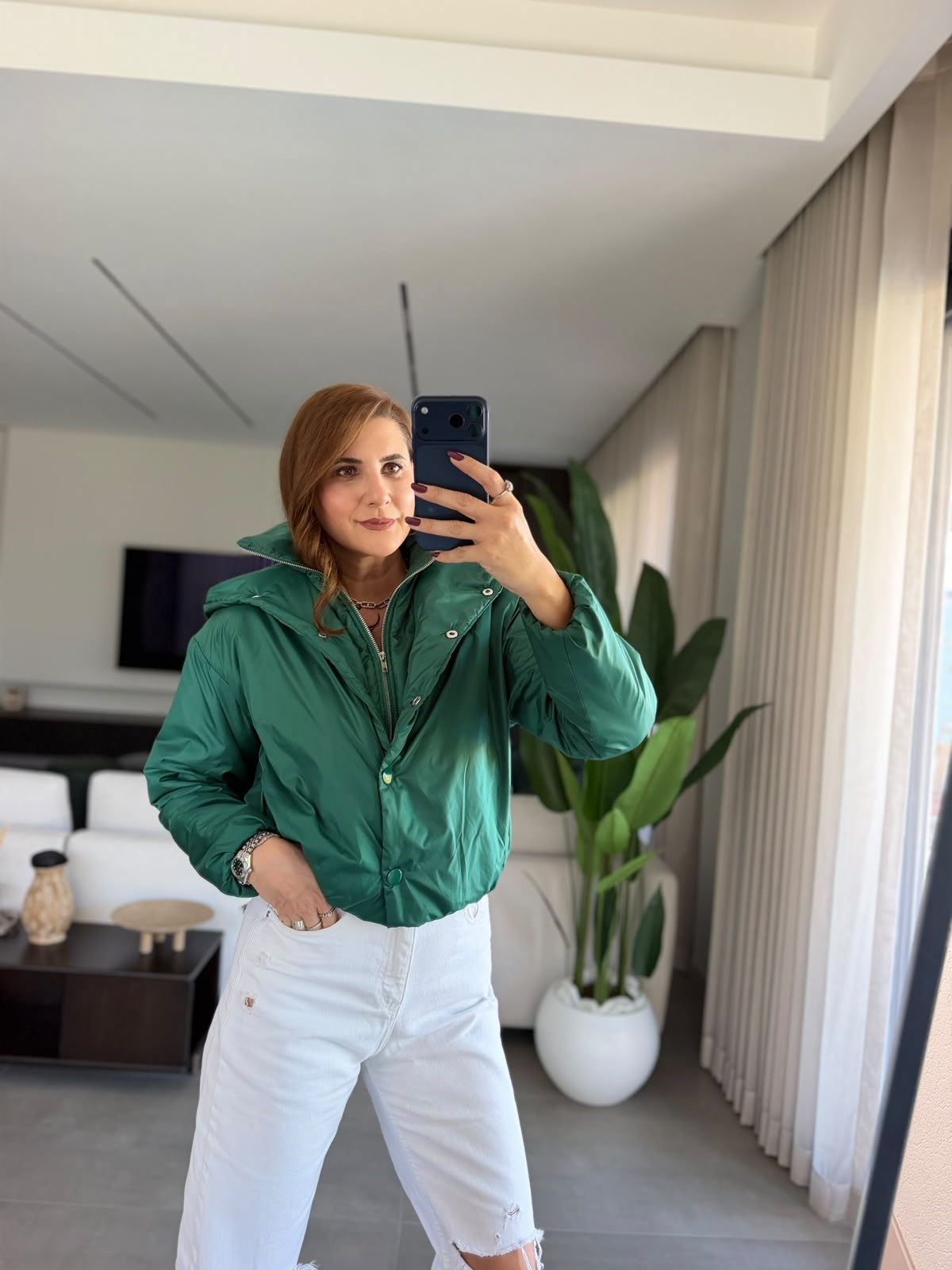 Zümrüt Yeşili Nora Şişme Ceket