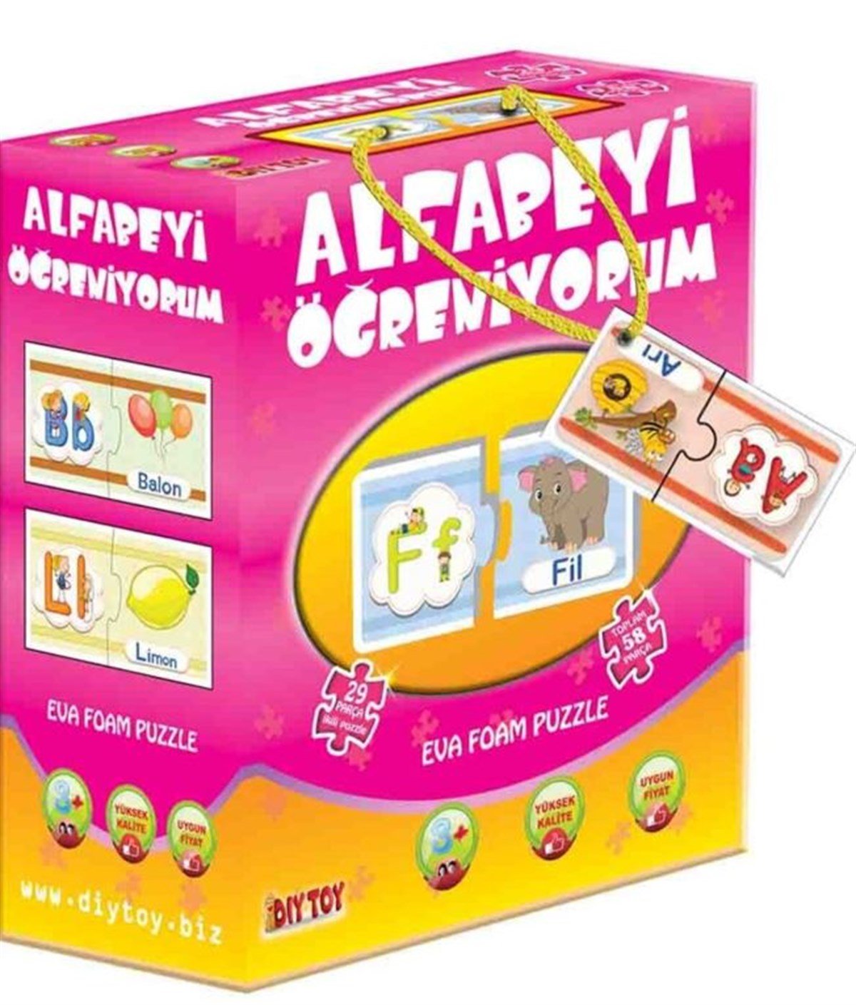 Alfabeyi Öğreniyorum 2'li Puzzle Kutu