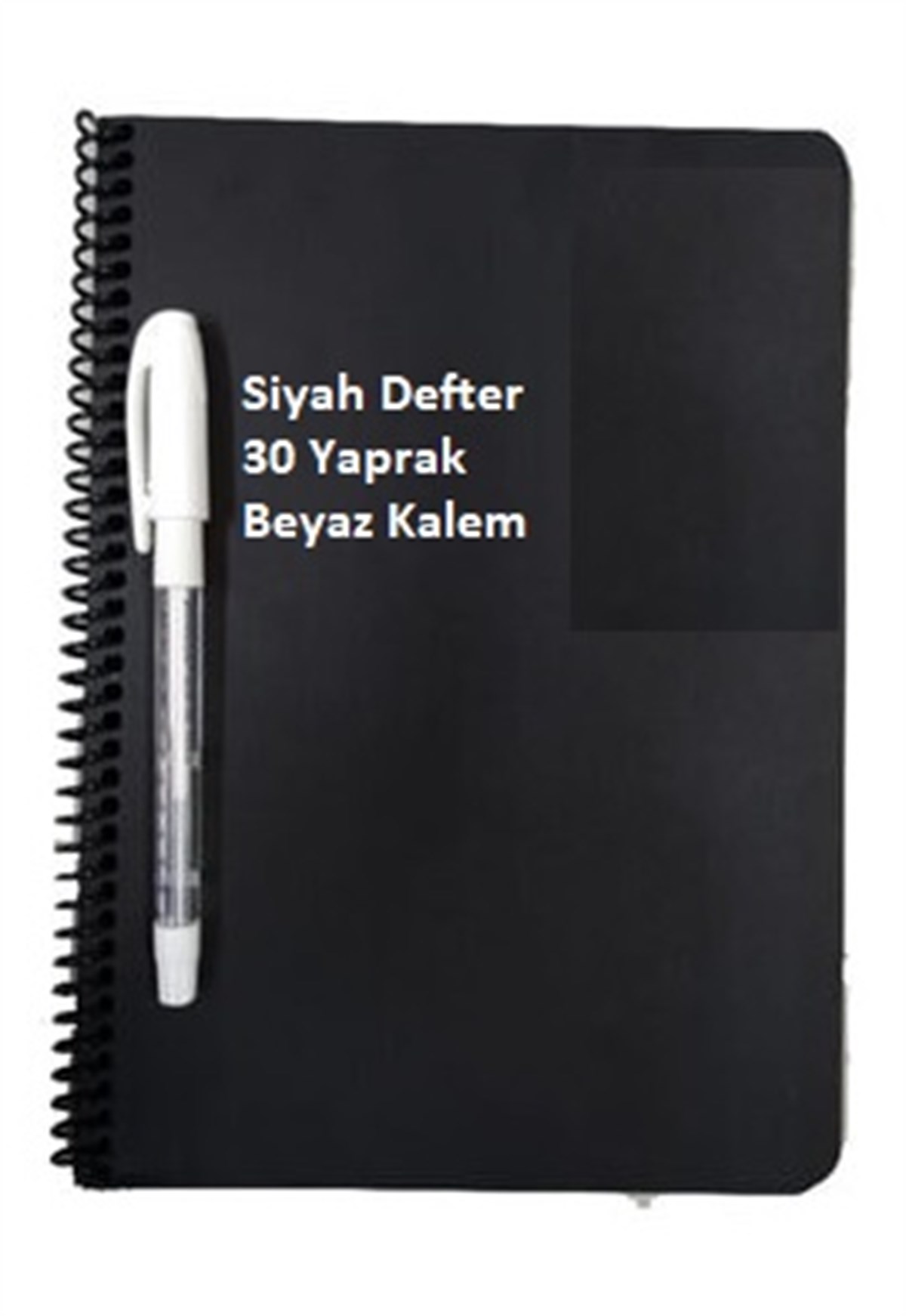 Siyah Defter + Beyaz Kalem (30 Yaprak)