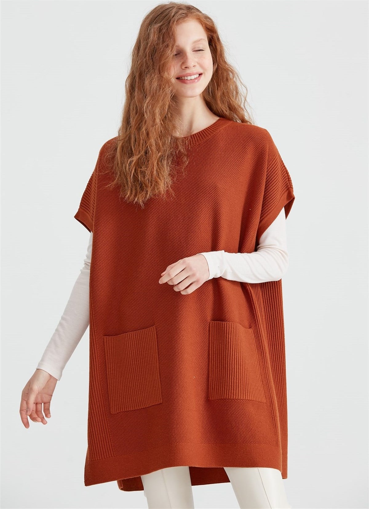 Cepli Triko Süveter Tunik Taba
