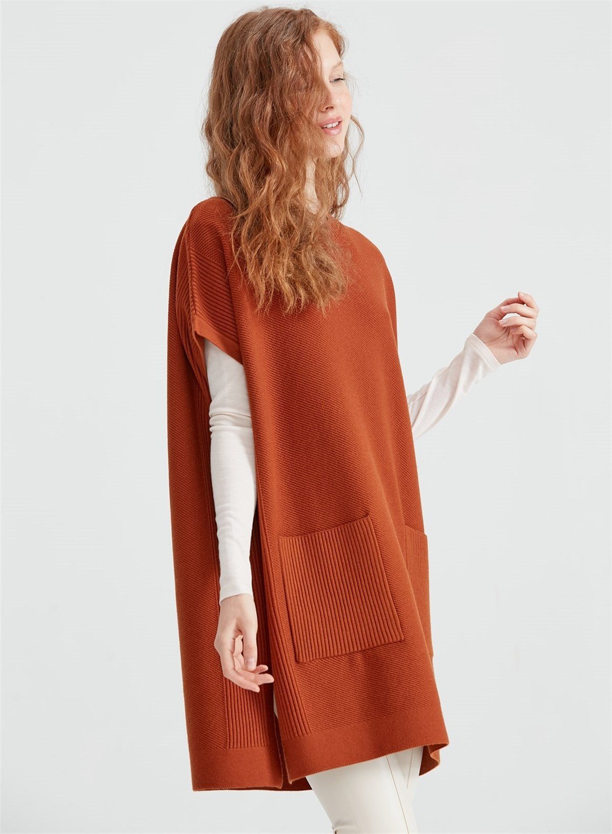 Cepli Triko Süveter Tunik Taba