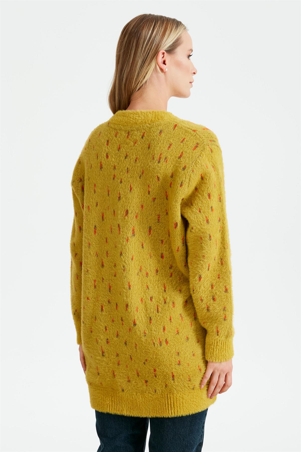 ÇİÇEK DESENLİ HIRKA LİME