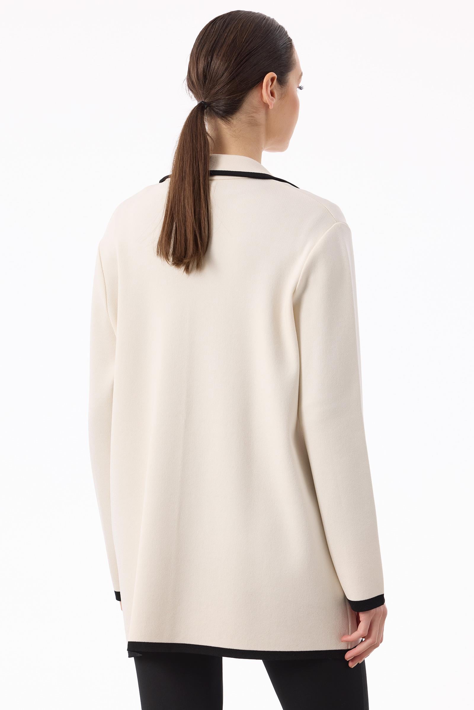 Çizgi Detaylı Rayon Ceket VANİLYA