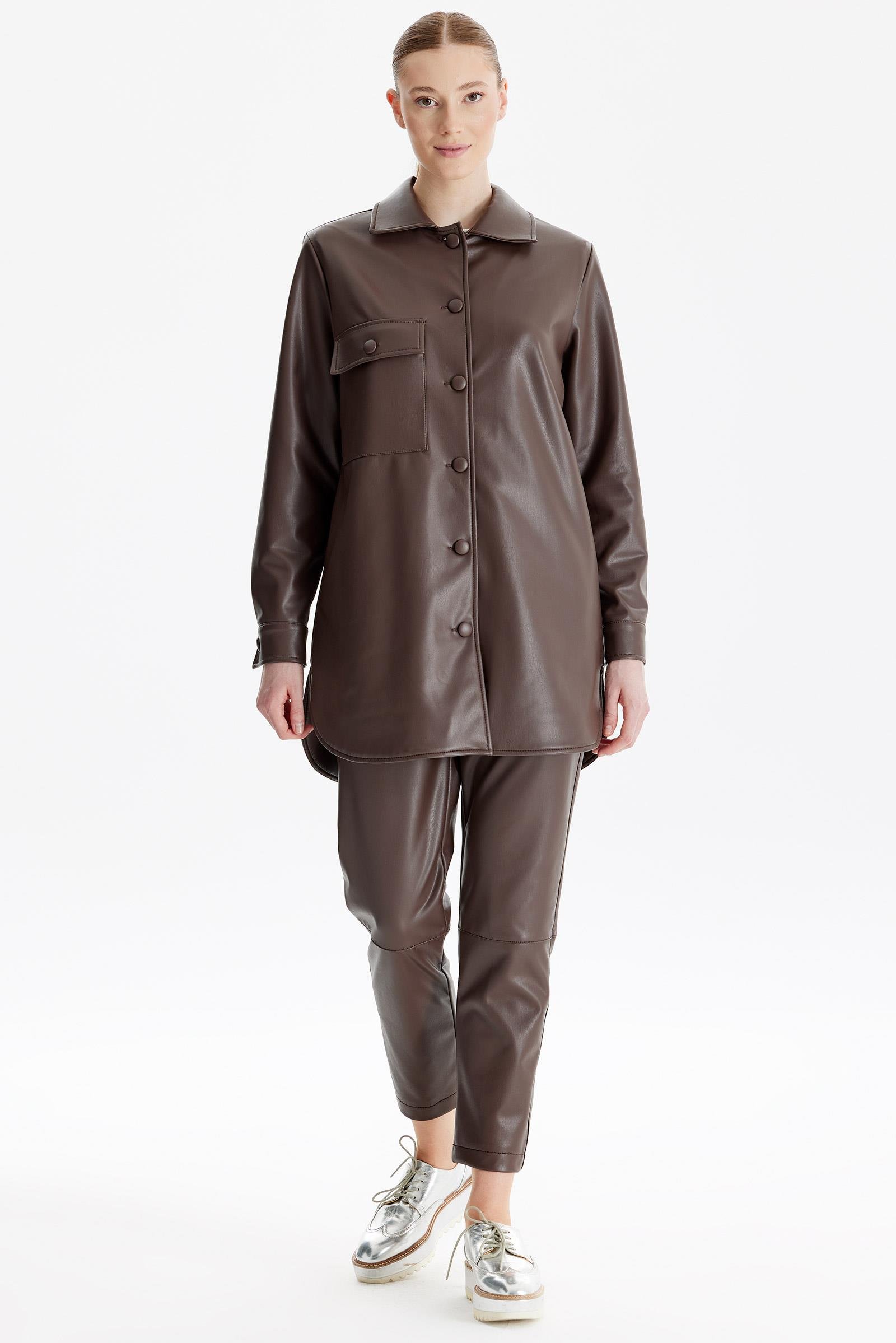 Deri İkili Takım KAHVE