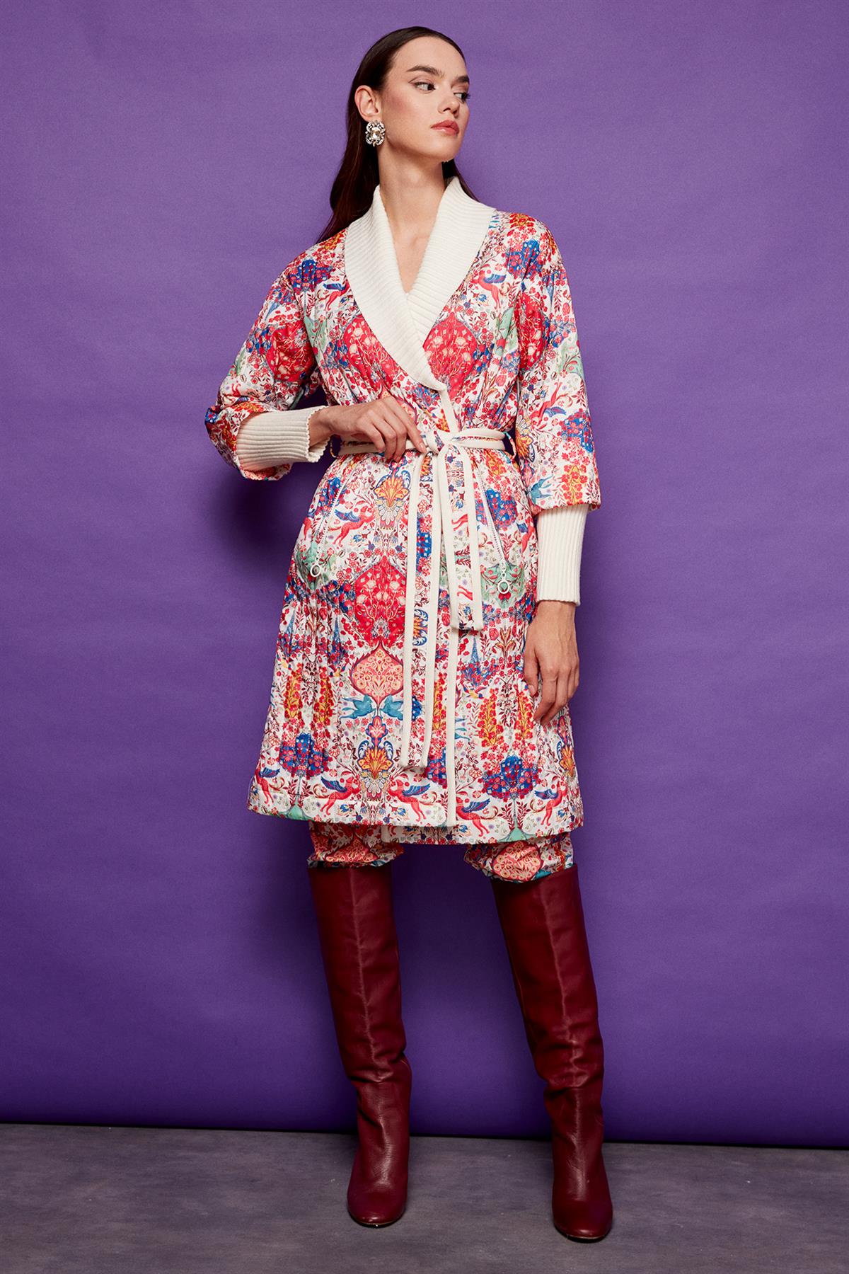 DESENLİ KAPİTONE KABAN FUŞYA