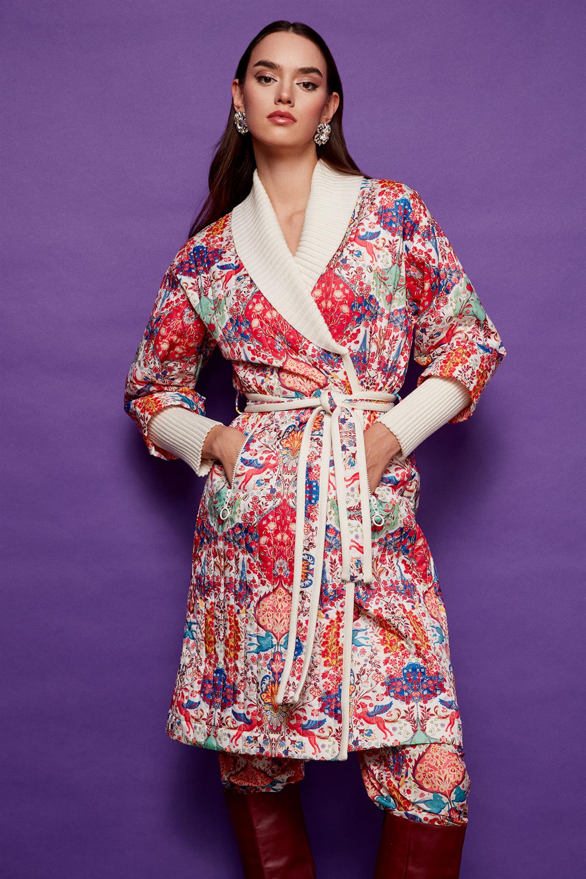 DESENLİ KAPİTONE KABAN FUŞYA