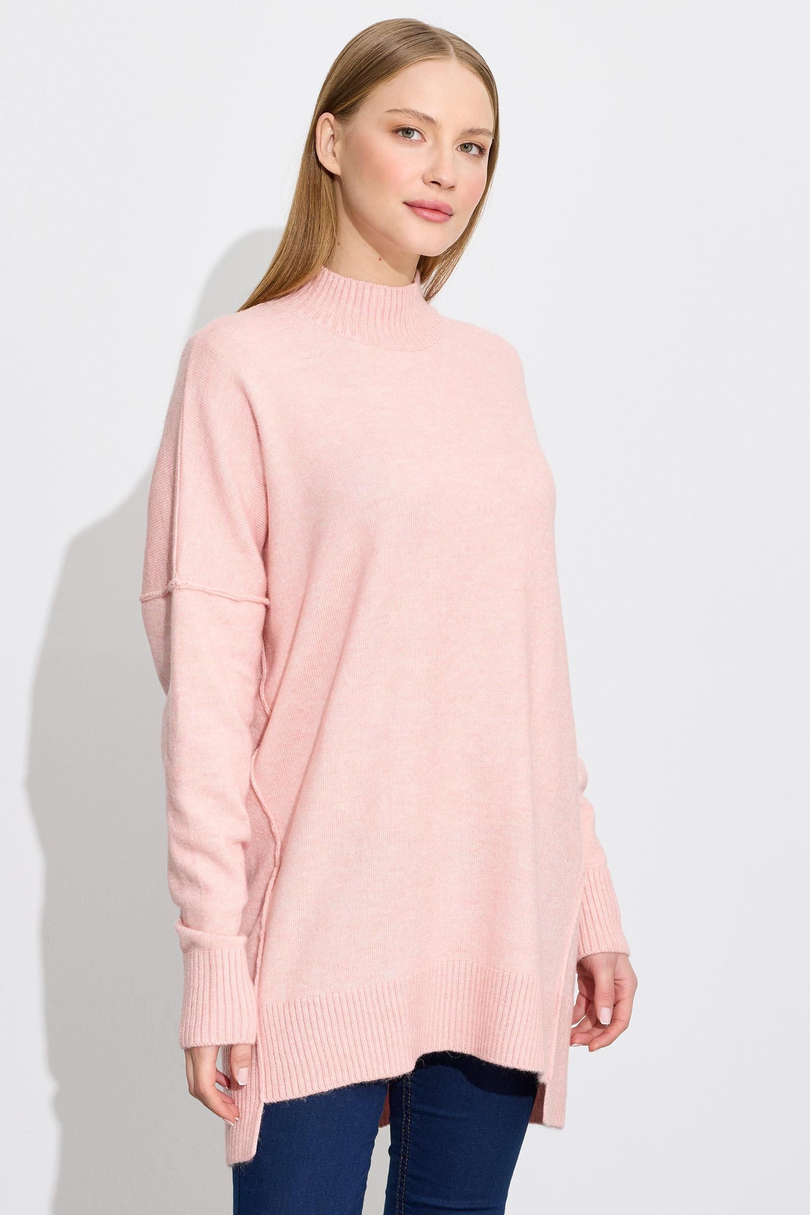 Dikiş Detaylı Basic Triko Tunik PEMBE