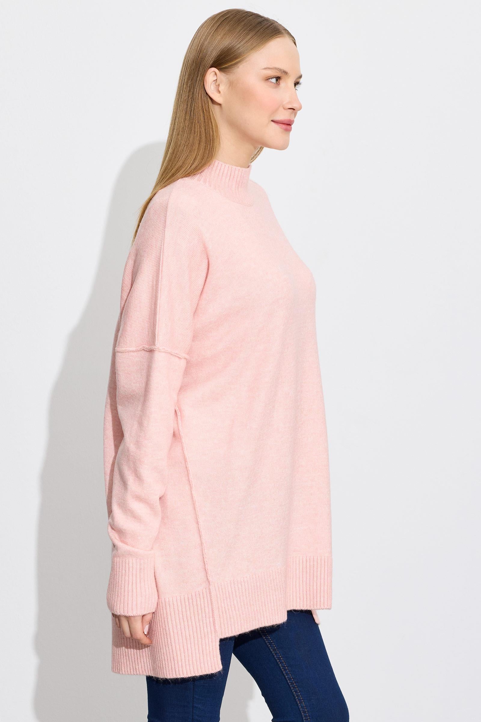 Dikiş Detaylı Basic Triko Tunik PEMBE