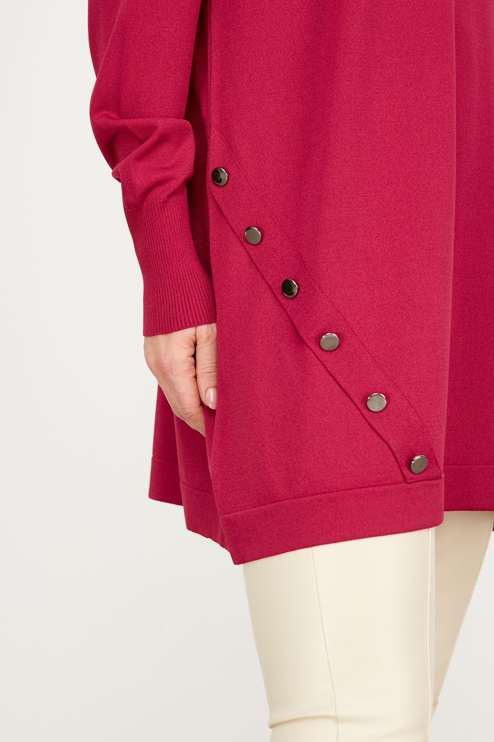 DÜĞME DETAYLI BASİC RAYON TUNİK FUŞYA