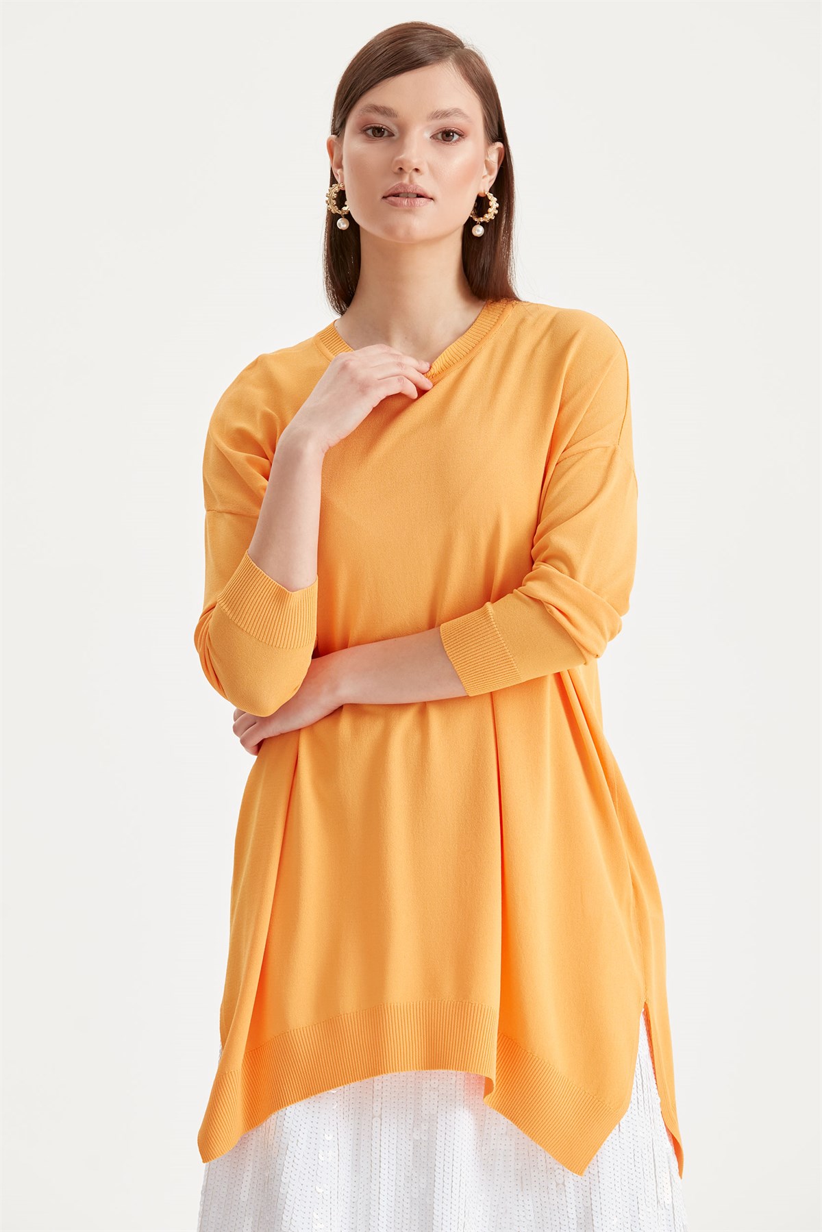 Düşük Kol Rayon Tunik