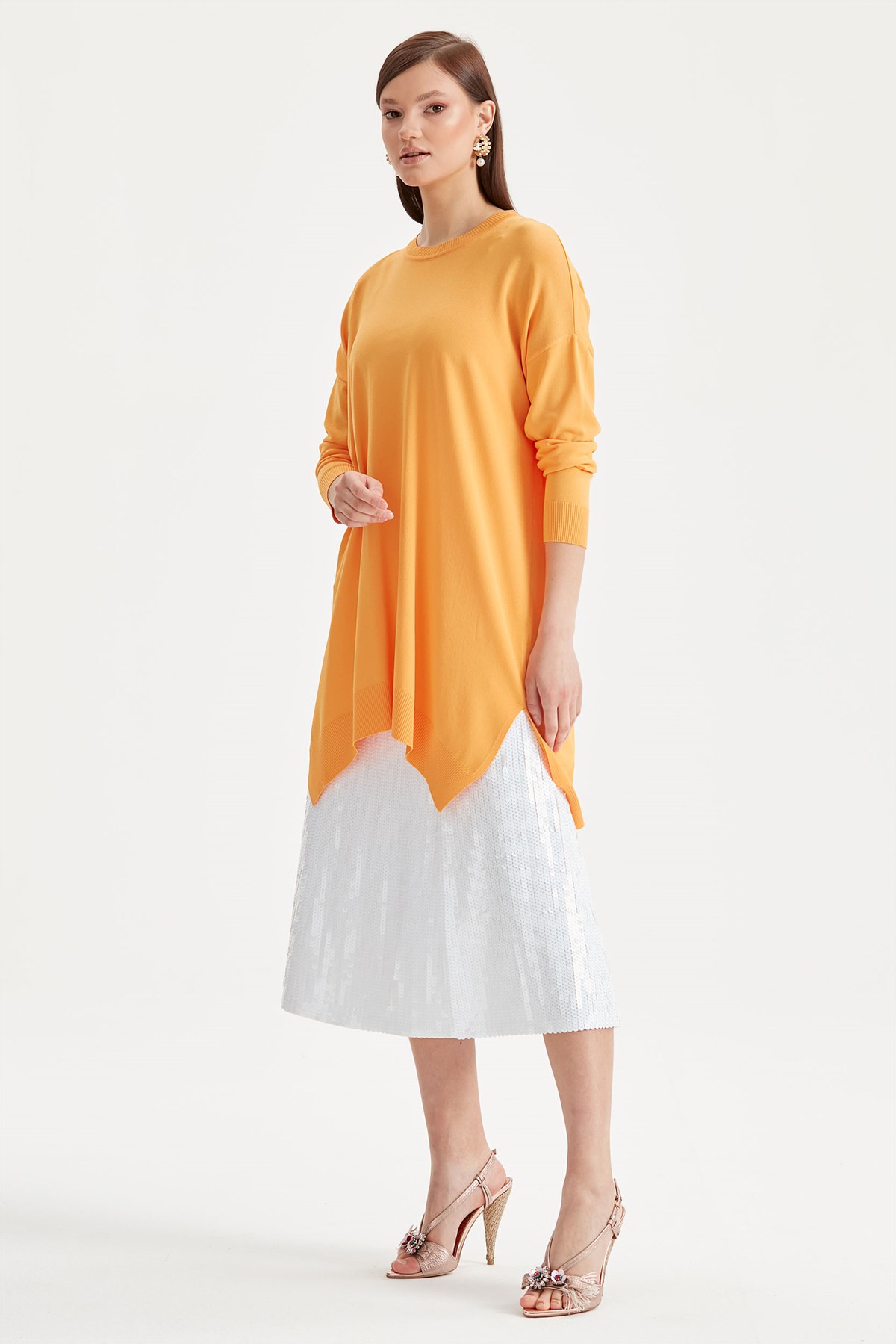 Düşük Kol Rayon Tunik