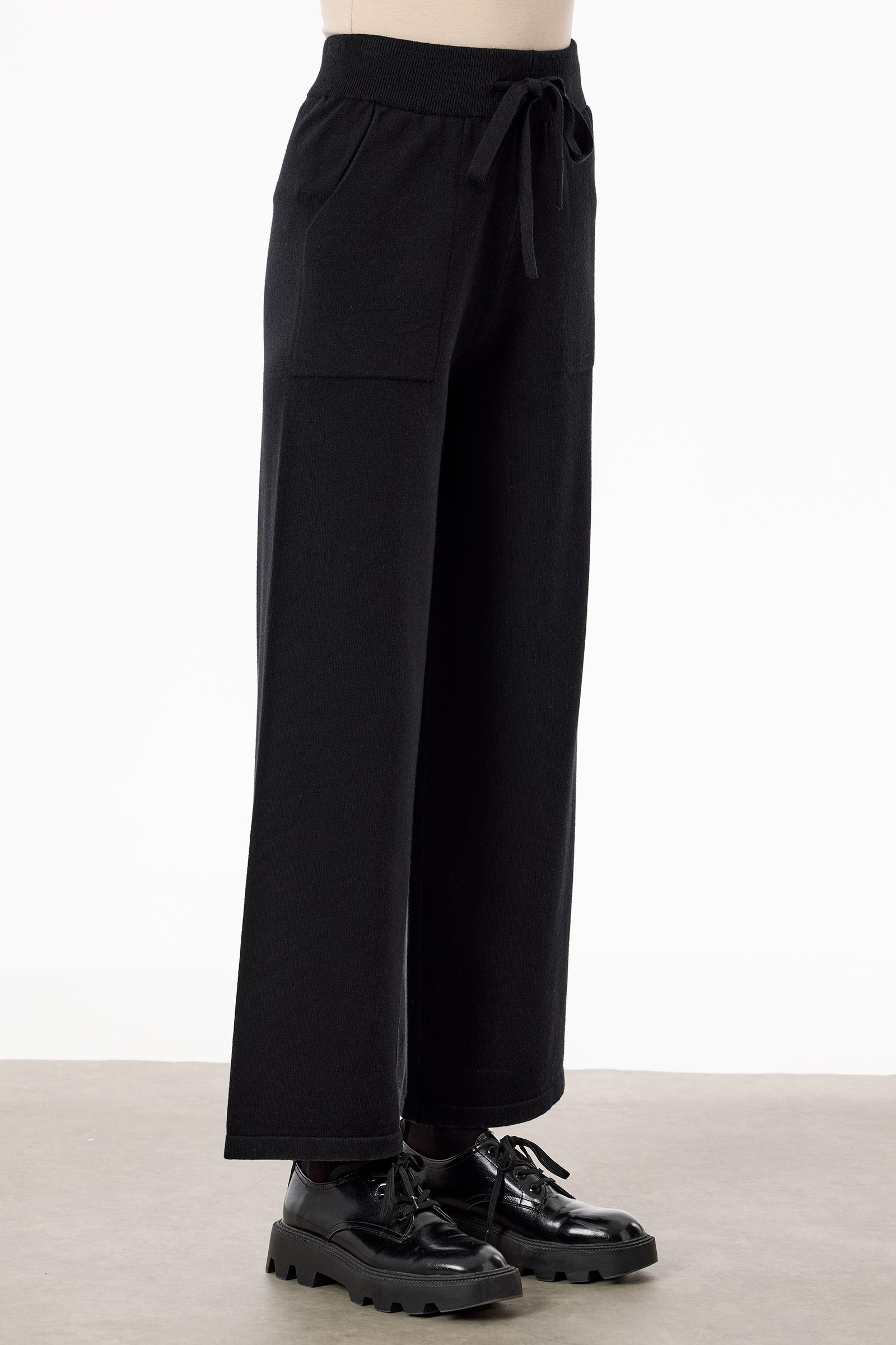 Etnik Desenli Taşlı Triko Pantolon Takım SİYAH