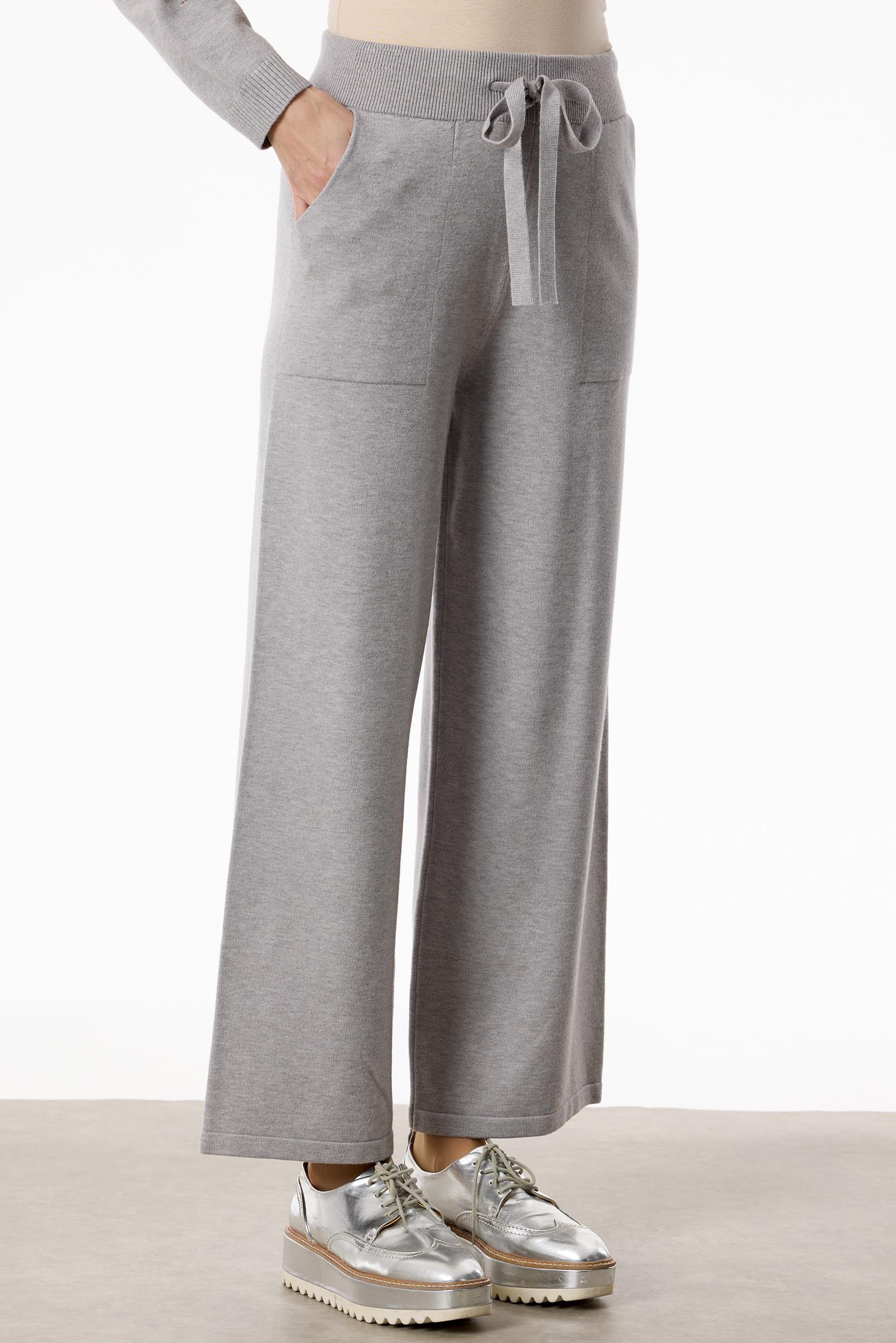 Etnik Desenli Taşlı Triko Pantolon Takım GRİ