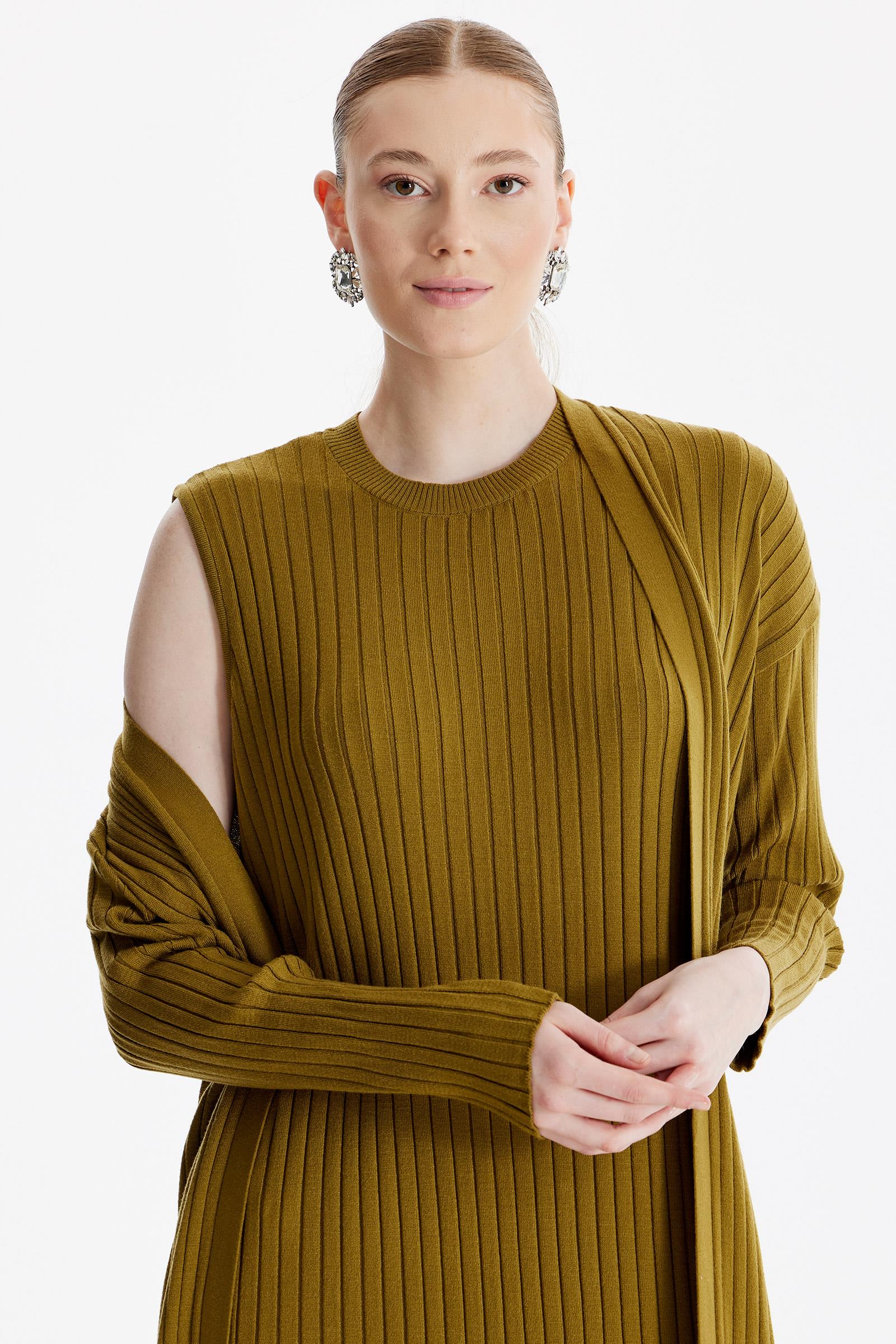 HIRKA KOMBİNLİ TRİKO ELBİSE OLİVE