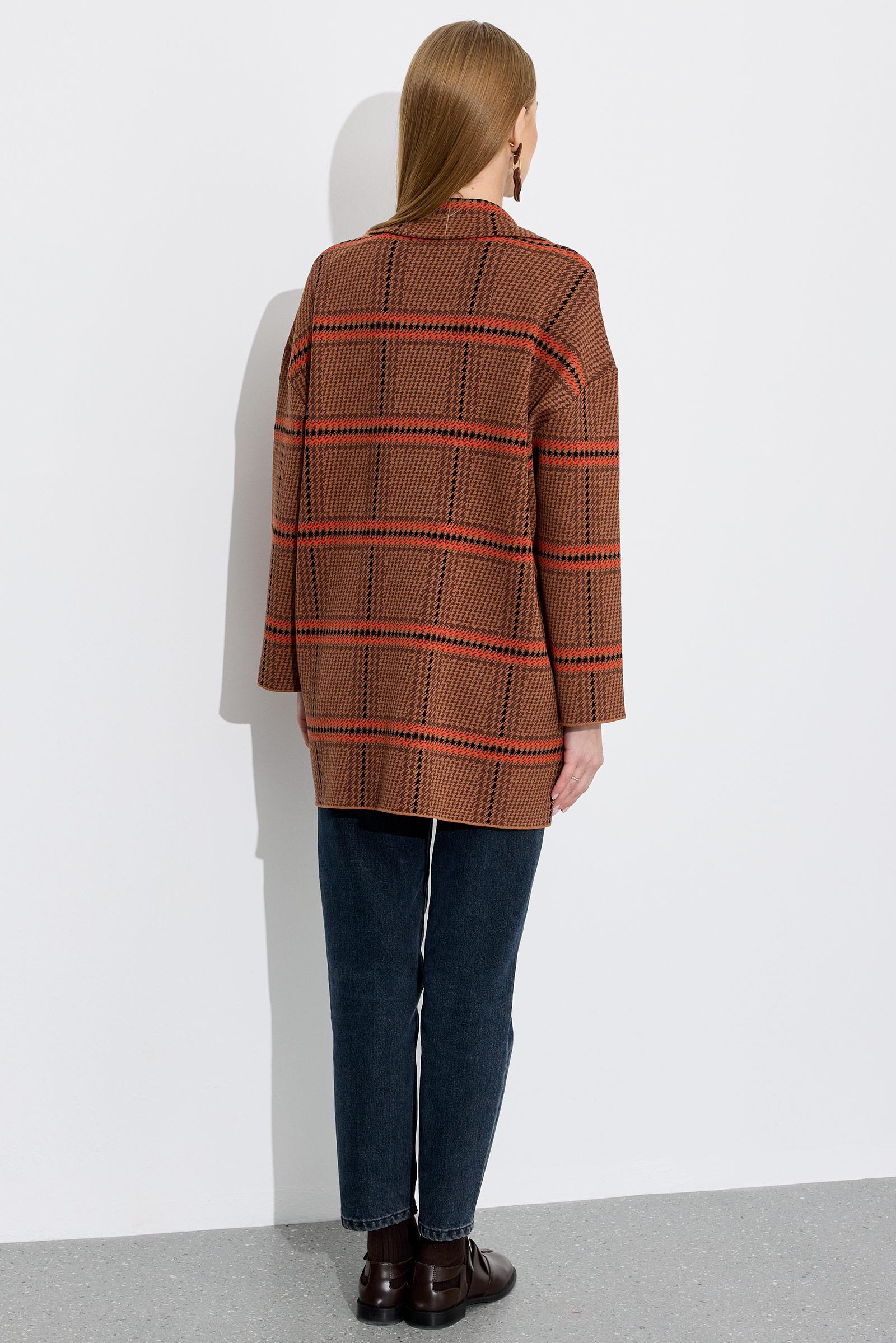 Kazayağı Desenli Blazer Hırka CAMEL